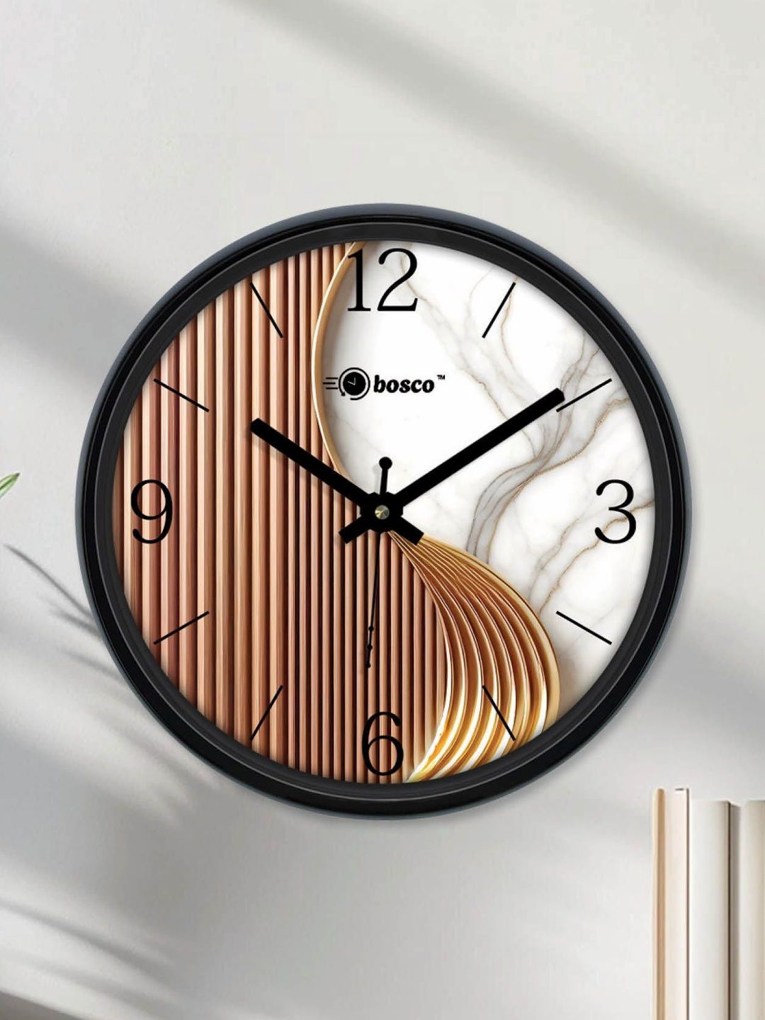 bosco Brown & White Textured Contemporary Wall Clock-picture-25