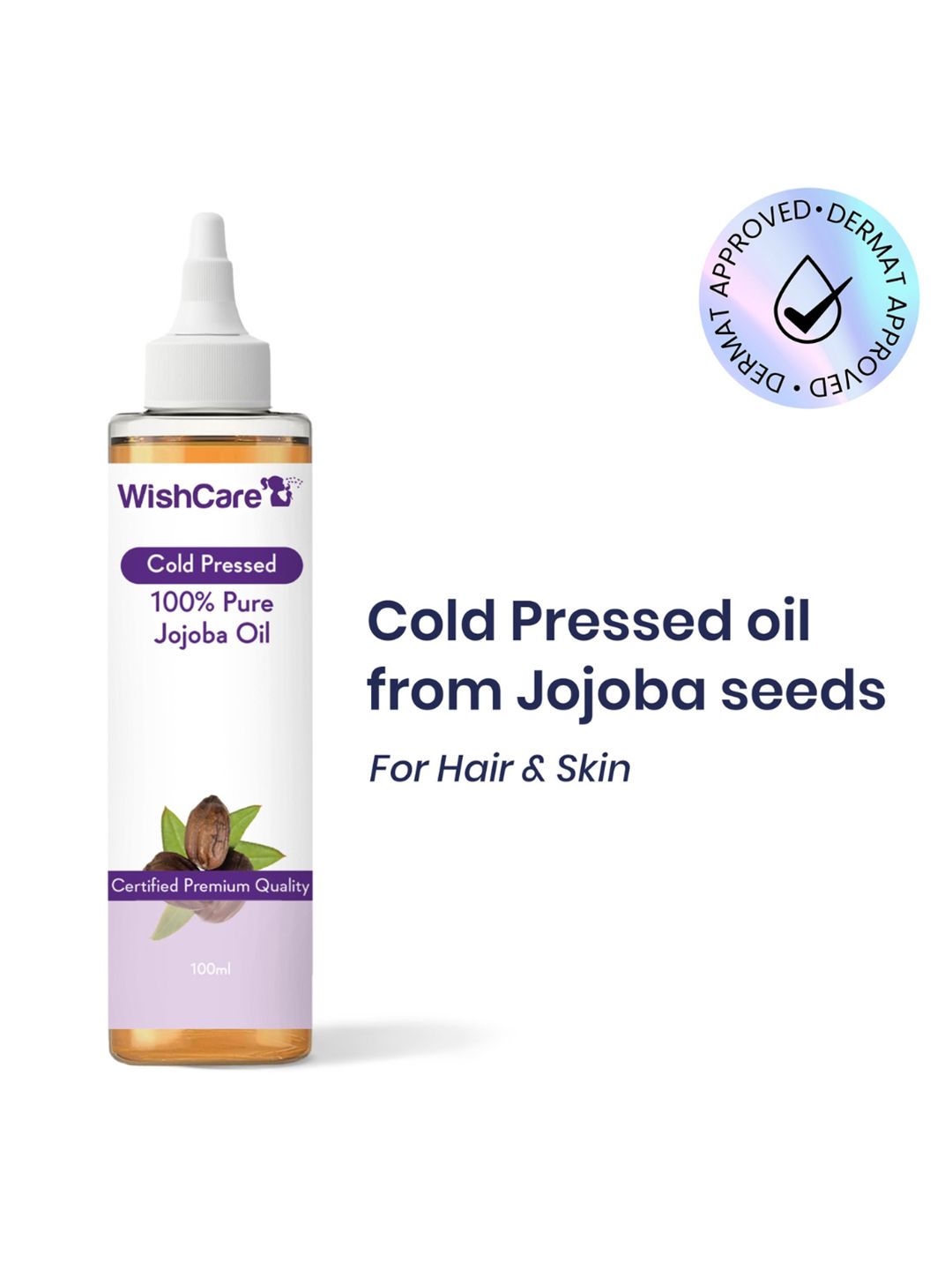WishCare Unisex Pure Cold Pressed Natural Unrefined Jojoba Oil 100ml