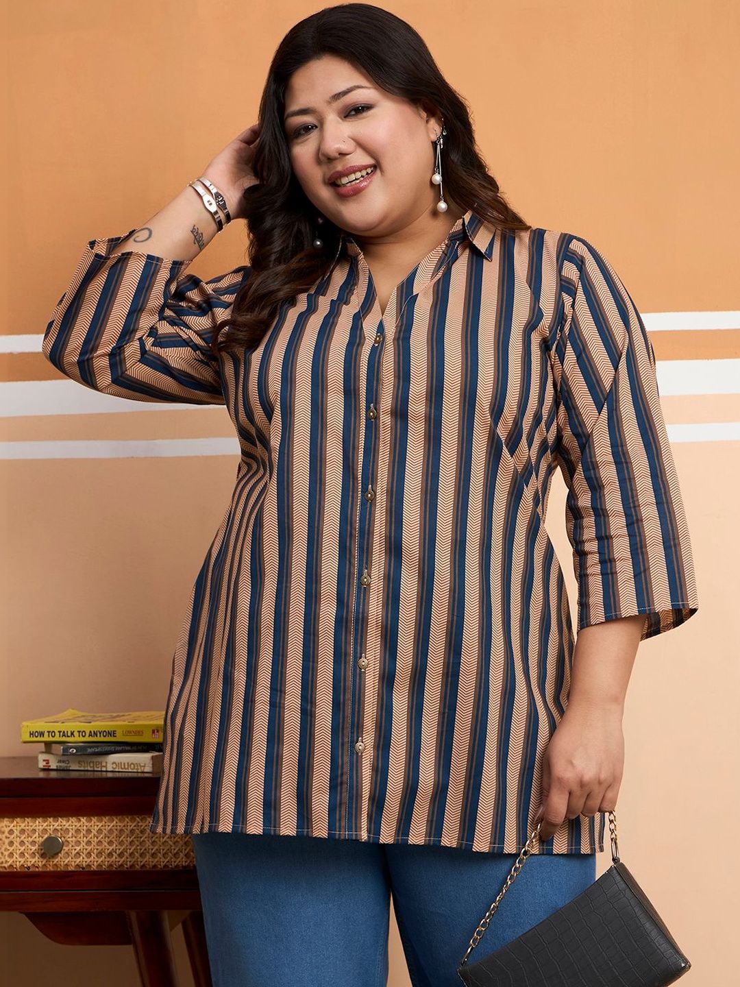 Tissu Printed Shirt Collar Pure Cotton Kurti-picture-13