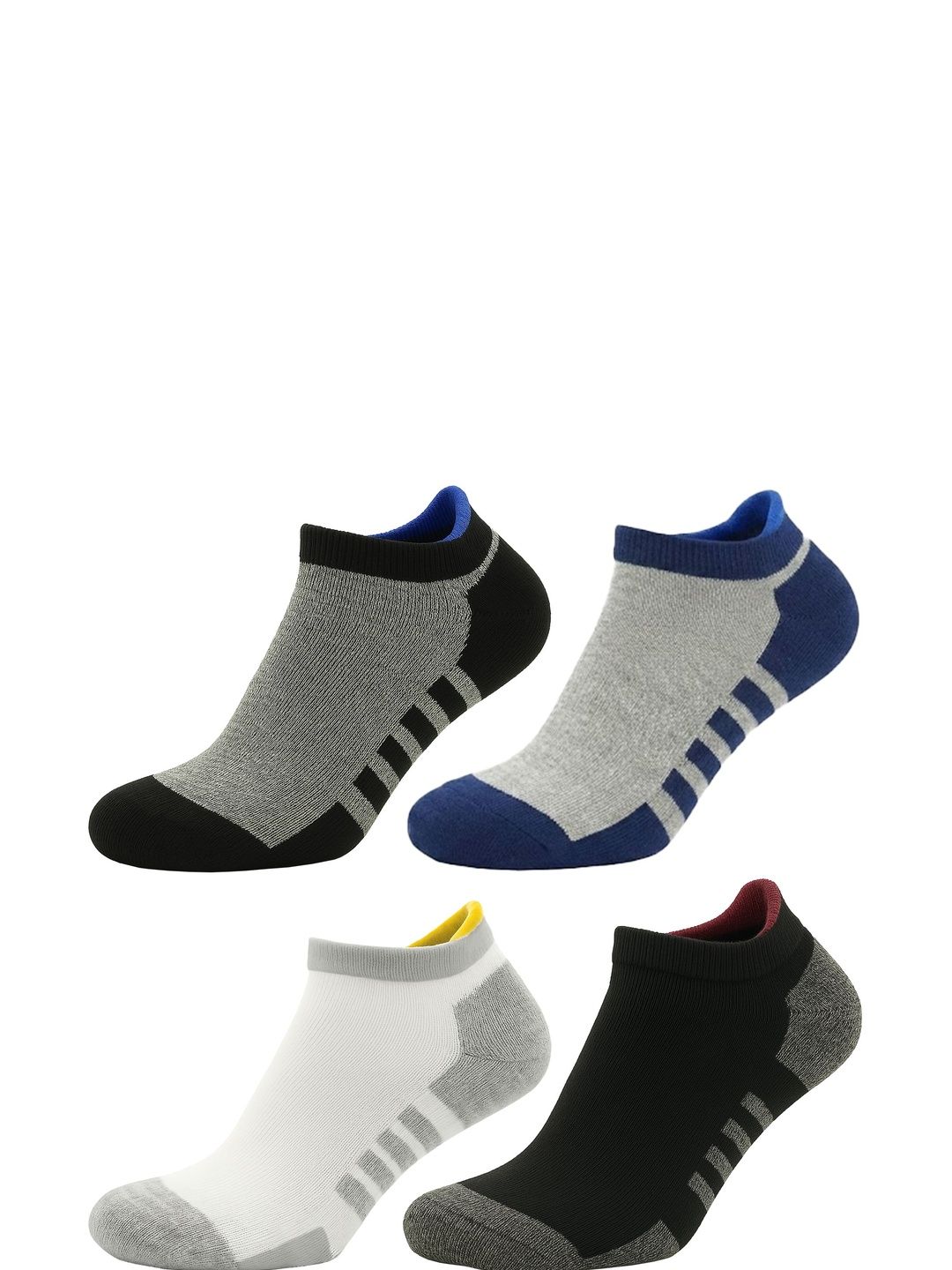 JUARI BE A GENTLEMAN Unisex Pack of 4 Colourblocked Ankle Length Socks-image-34