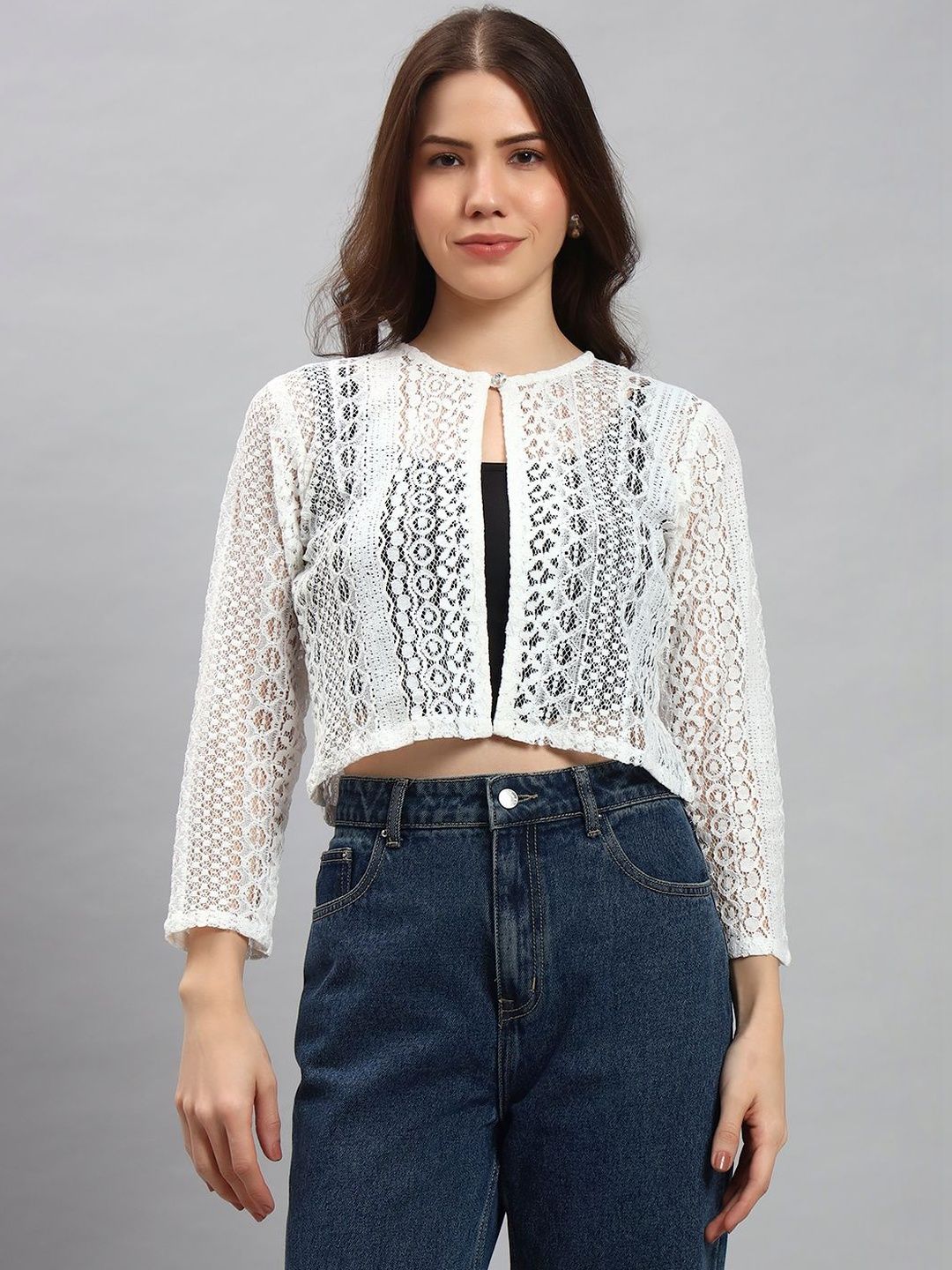 NATURE CRAFT Women Crop Shrug-picture-43