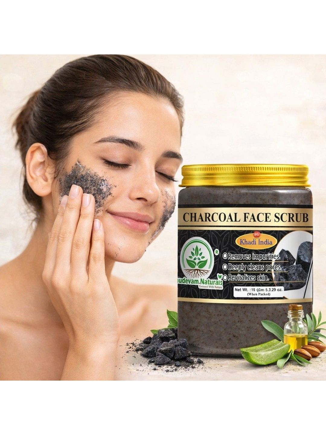 Bhudevam Naturals Charcoal Face Scrub - 150 g-image-28