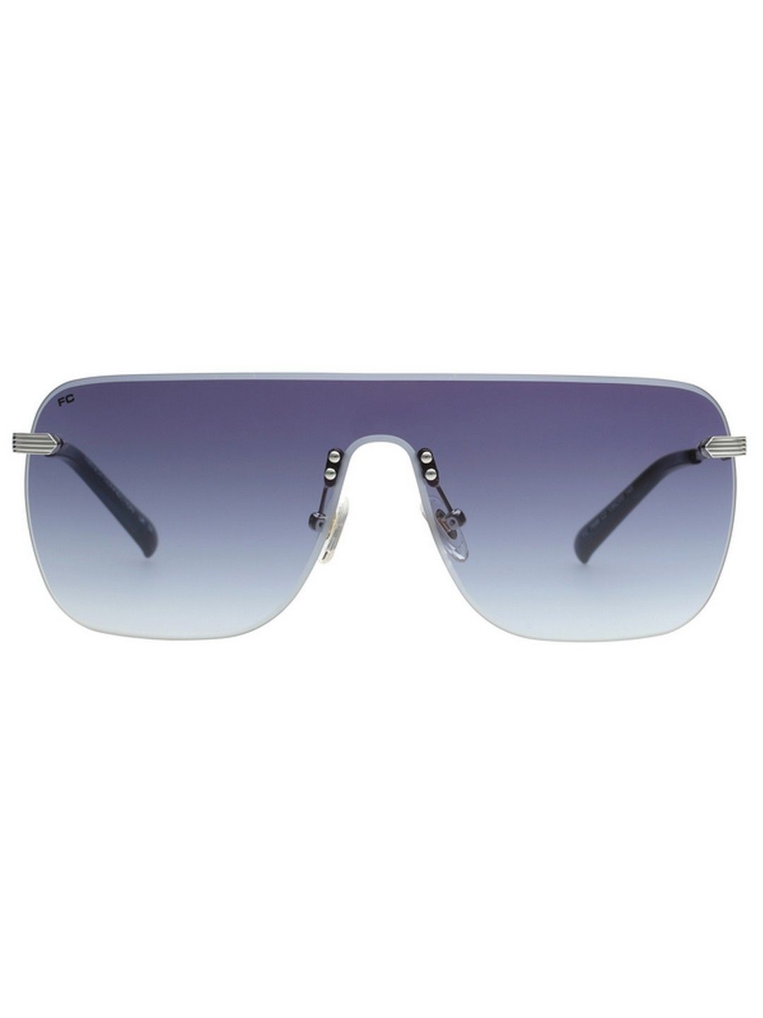 French Connection Unisex Blue Lens & Silver-Toned Shield Sunglasses with-picture-44