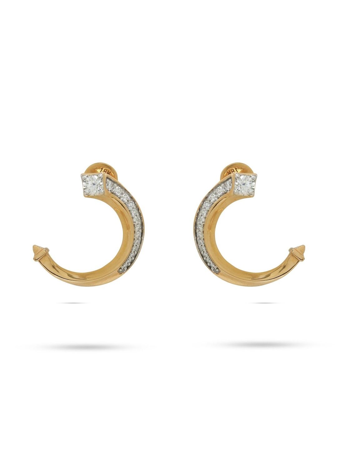 C KRISHNIAH CHETTY JEWELLERS PVT LTD 18KT Gold Diamond Studded Earrings-6.34 g-image-18