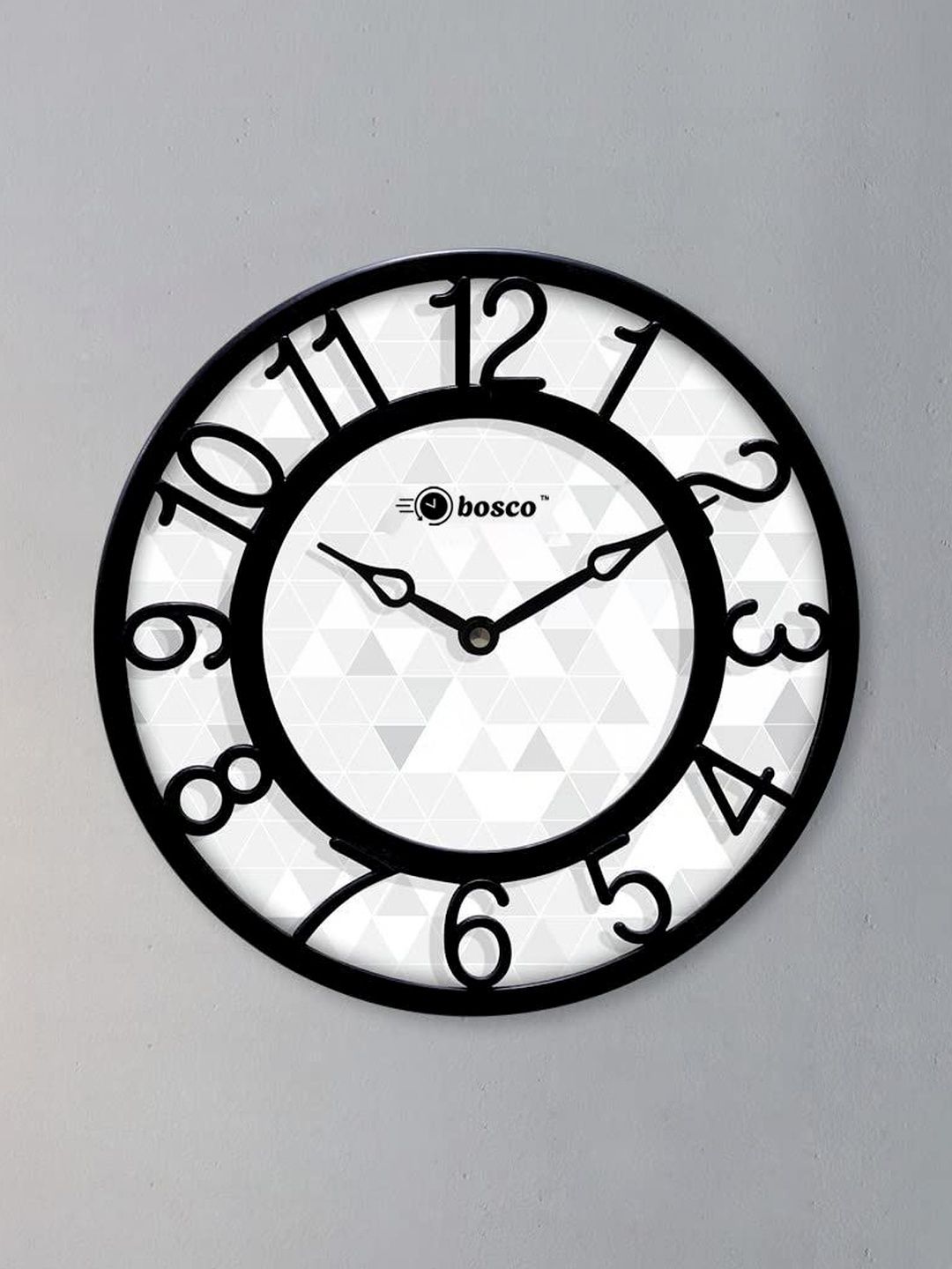 bosco White & Black Printed Contemporary Wall Clock-picture-18