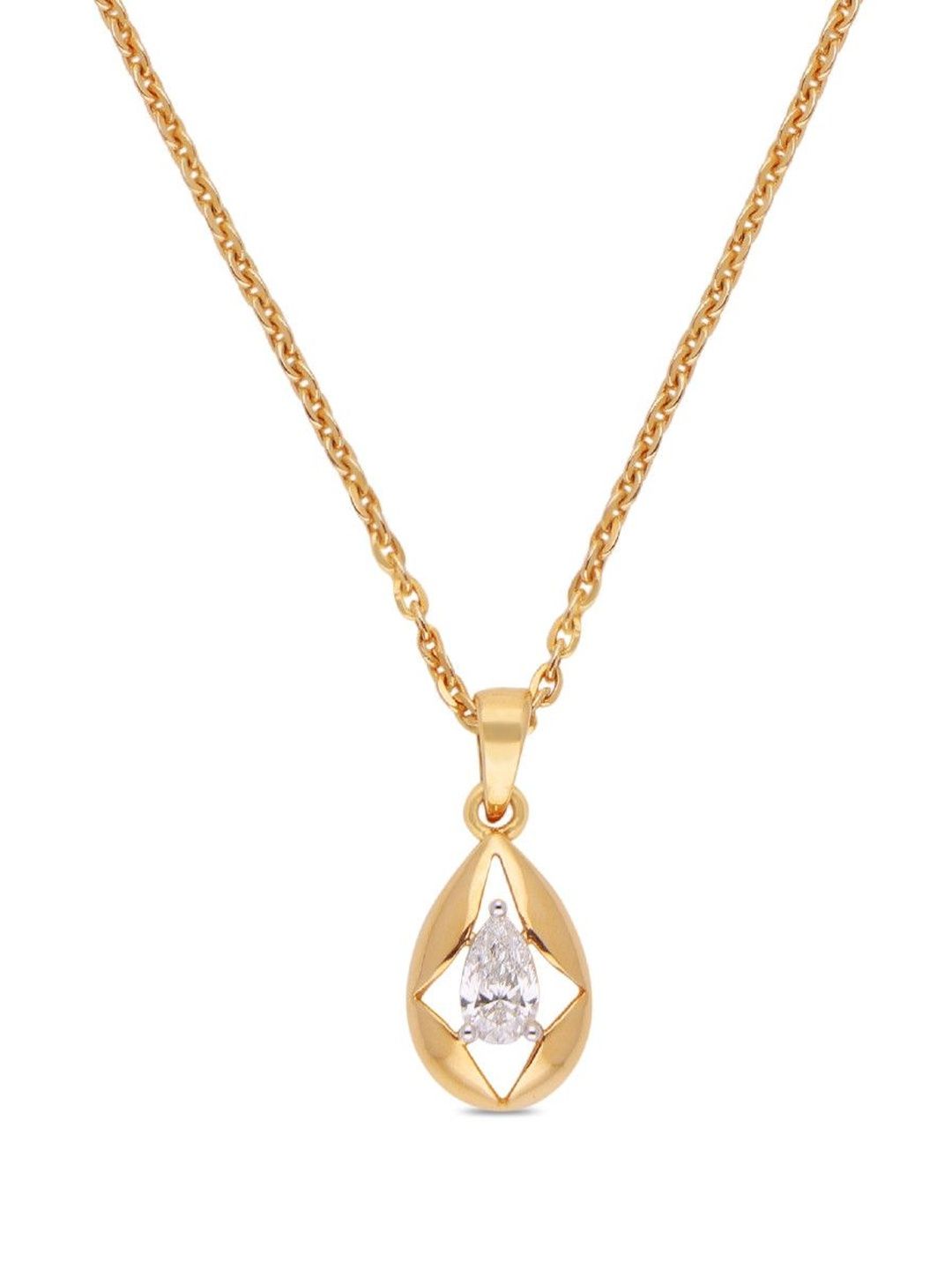 C KRISHNIAH CHETTY JEWELLERS PVT LTD 18Kt Gold Pendant Chain 0.4 Ct With Diamond - 6.13 g-image-44