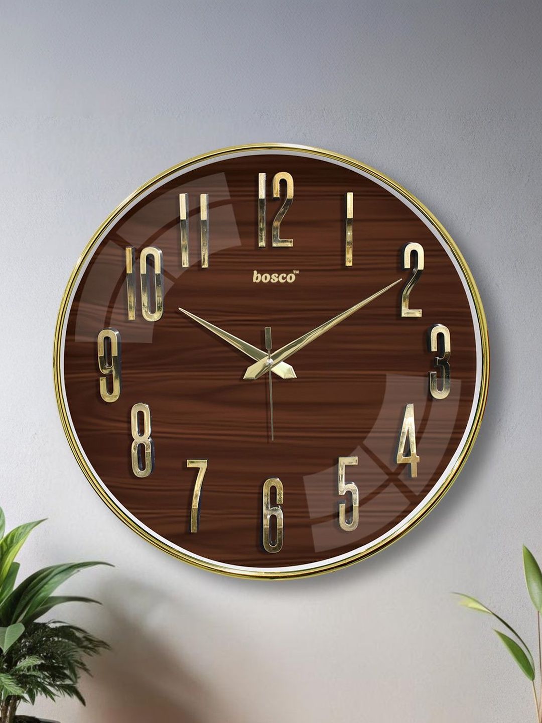 bosco Brown & Brown Textured Contemporary Wall Clock-picture-58