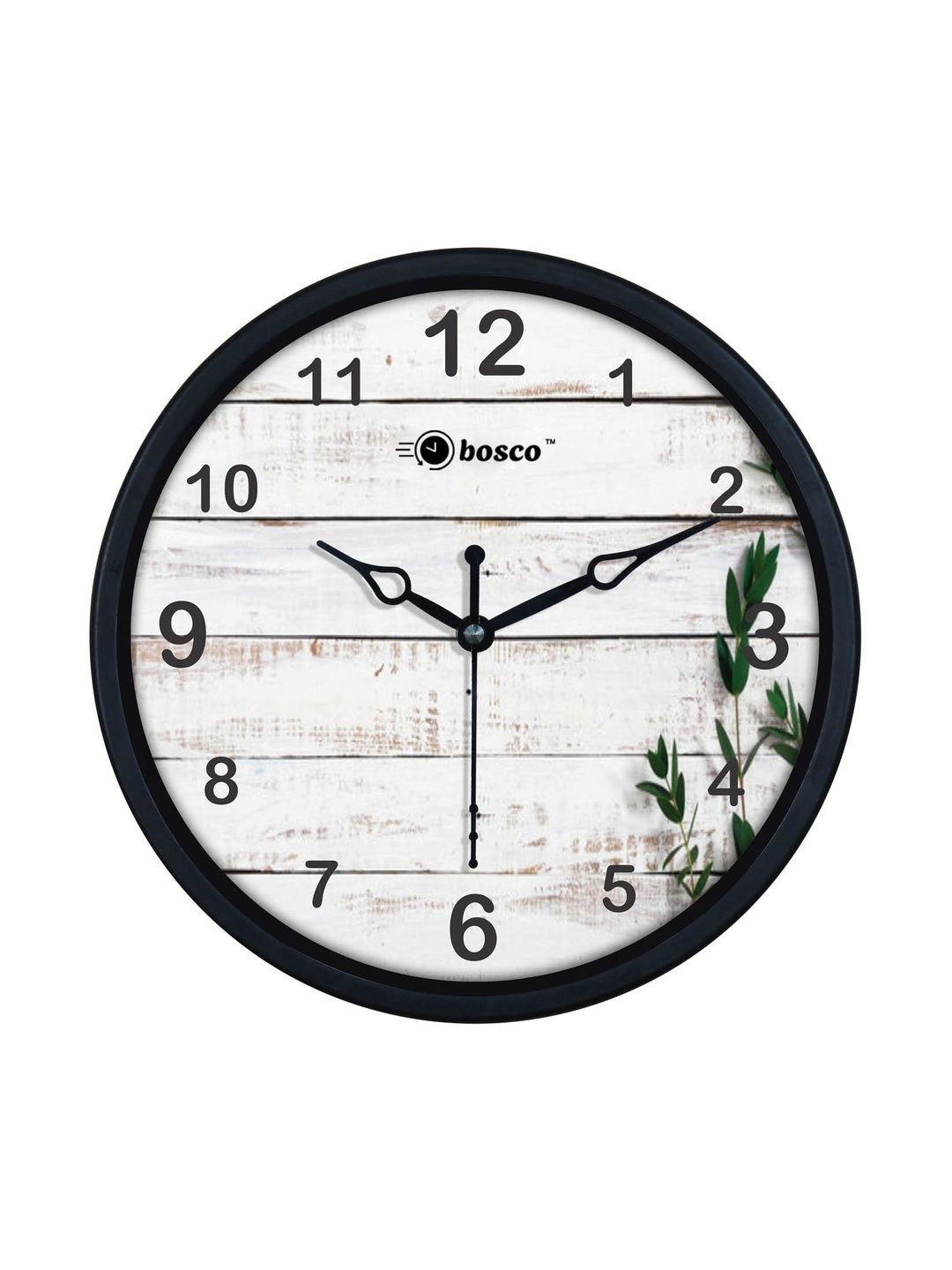 bosco White & White Printed Contemporary Wall Clock-picture-15