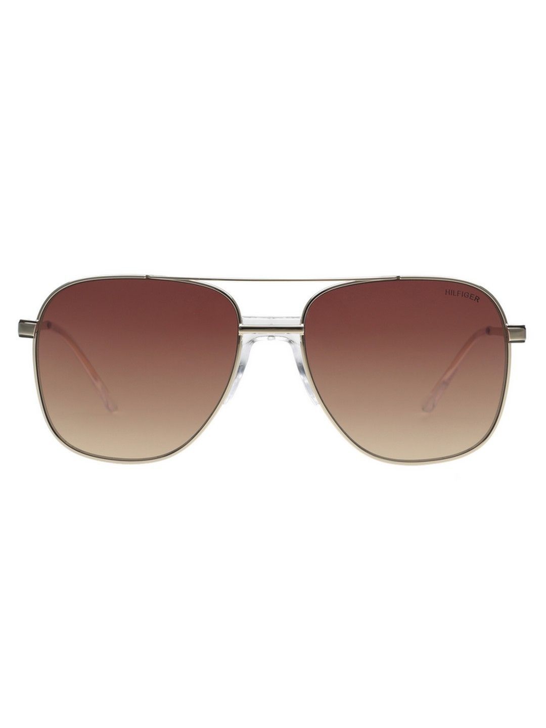 Tommy Hilfiger Men Brown Lens & Gold-Toned Aviator Sunglasses with-picture-26