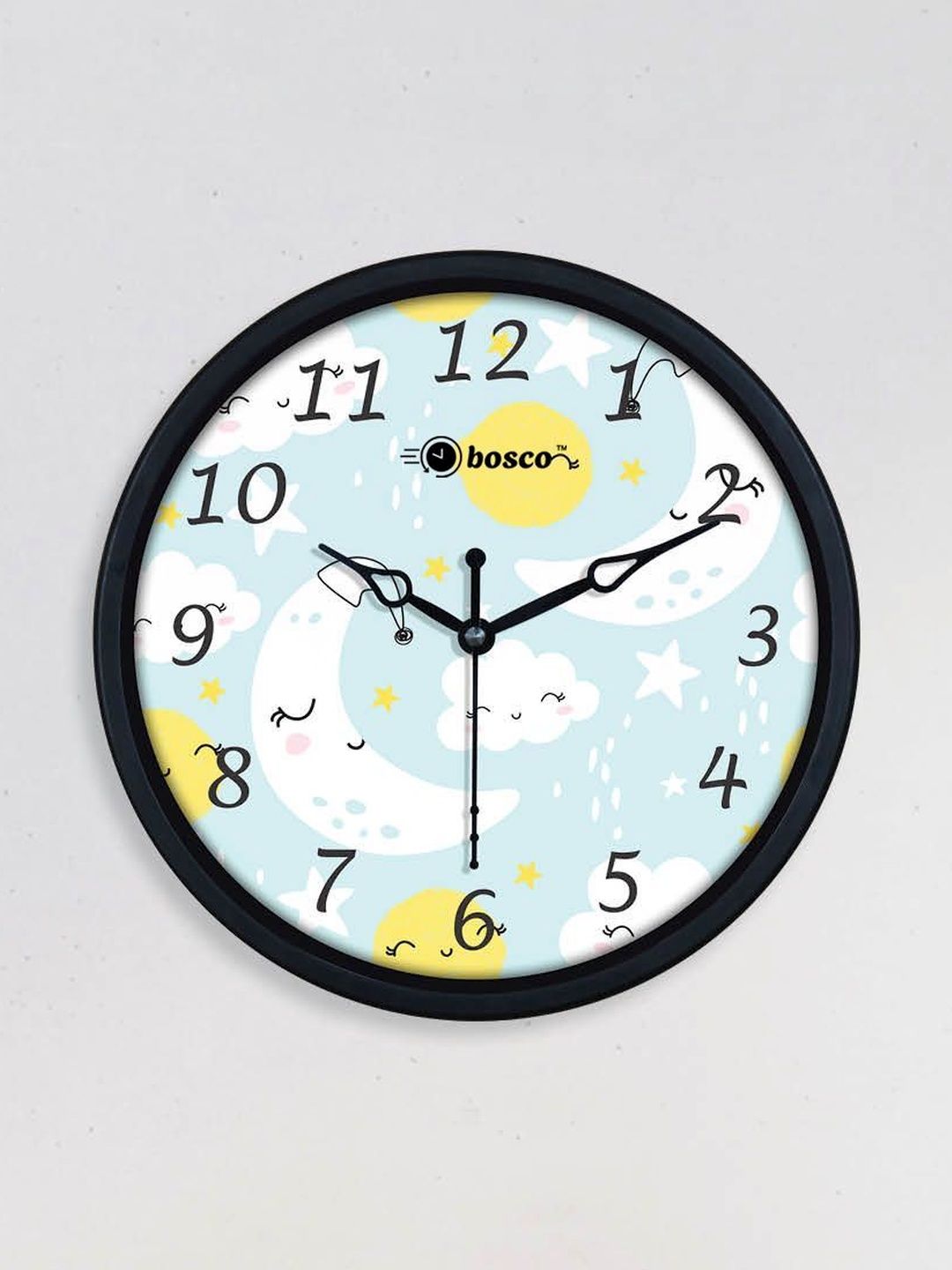 bosco Blue & Black Printed Contemporary Wall Clock-picture-17