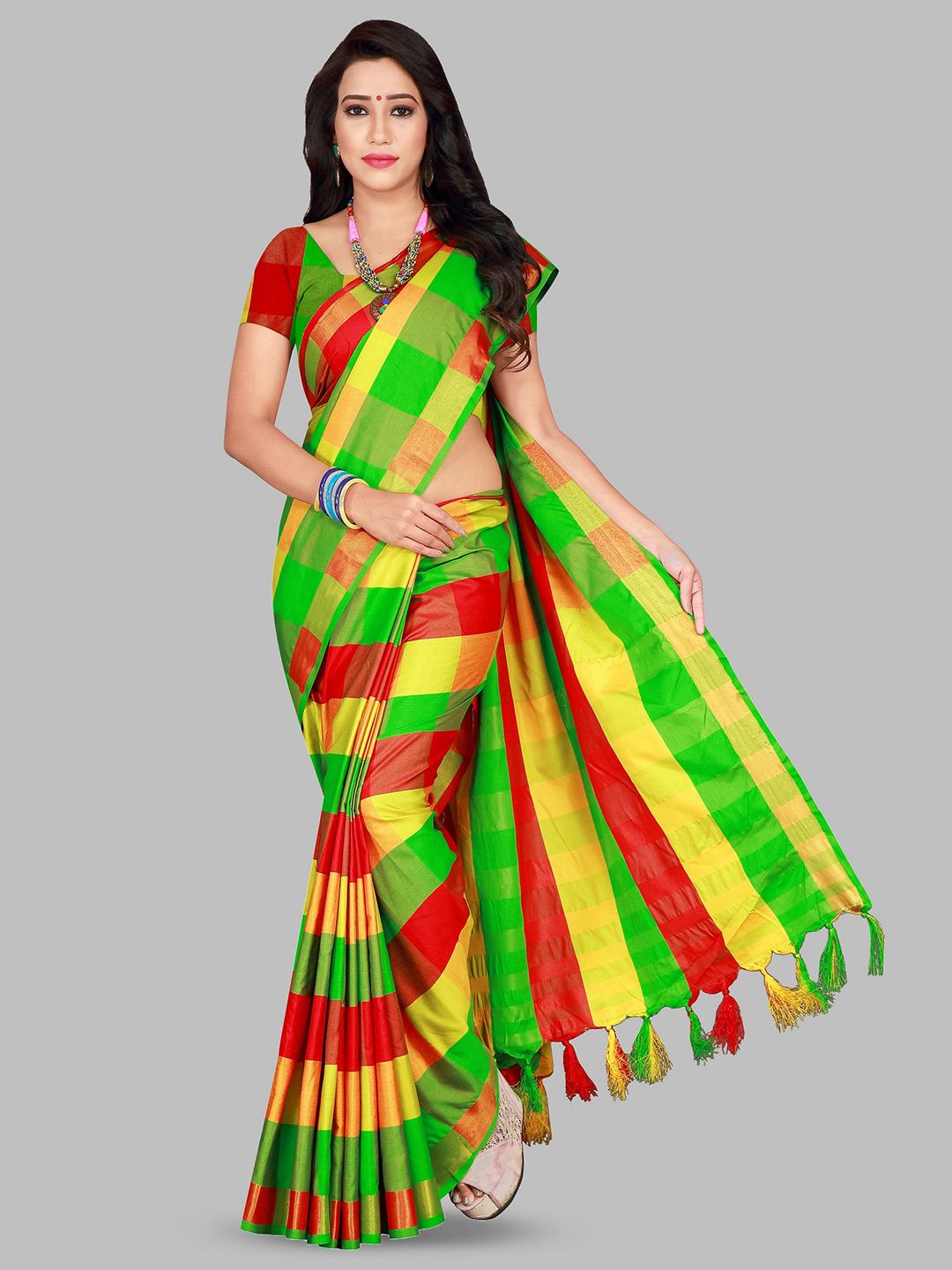 PRIYANSH CREATION New Cotton Silk Fabric Women's Sarees-picture-15