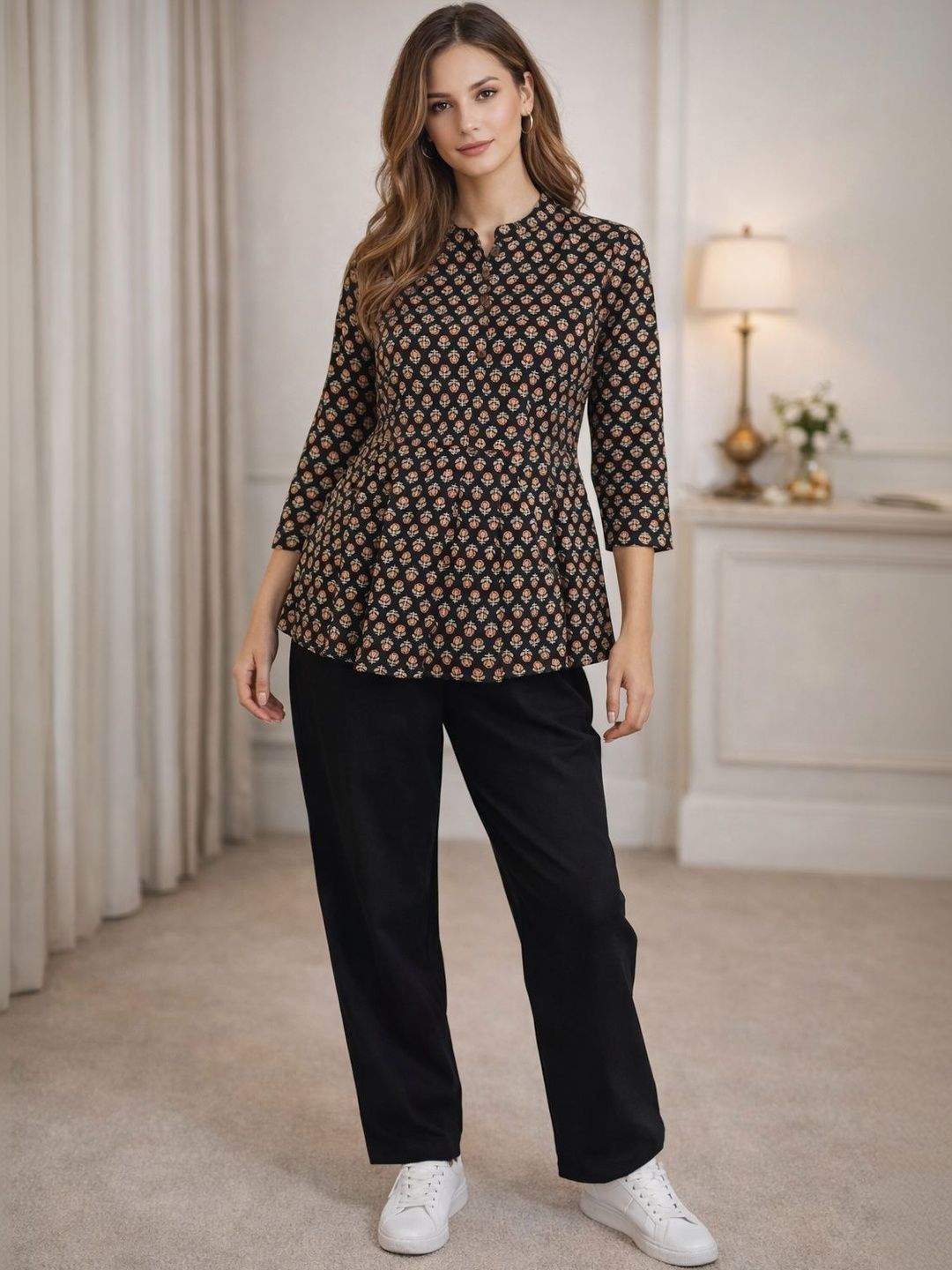 MAAND Print Cotton Blend Top-picture-24