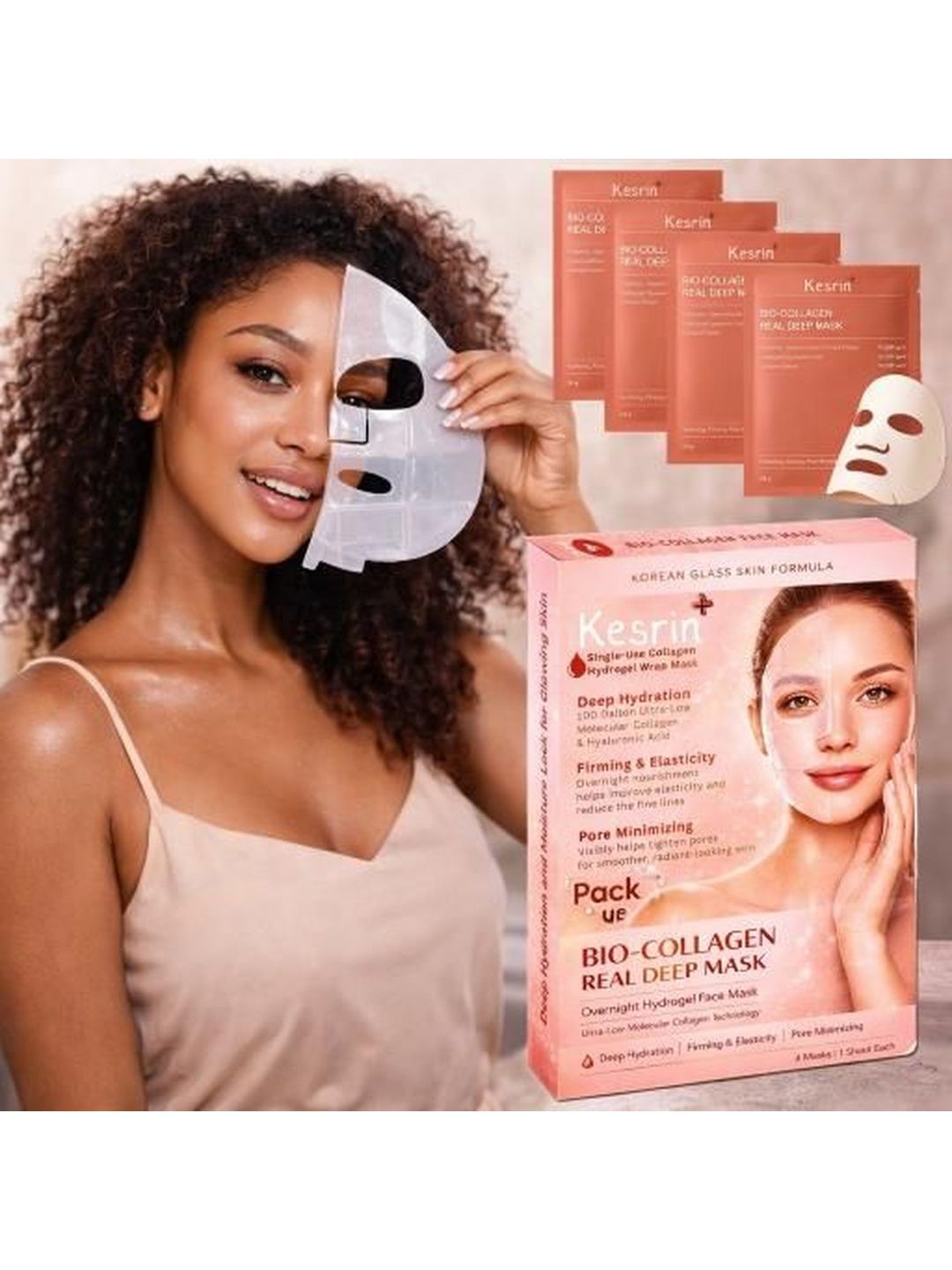 KESRINPLUS Set Of 4 Bio-Collagen Overnight Face Sheet Mask-picture-43