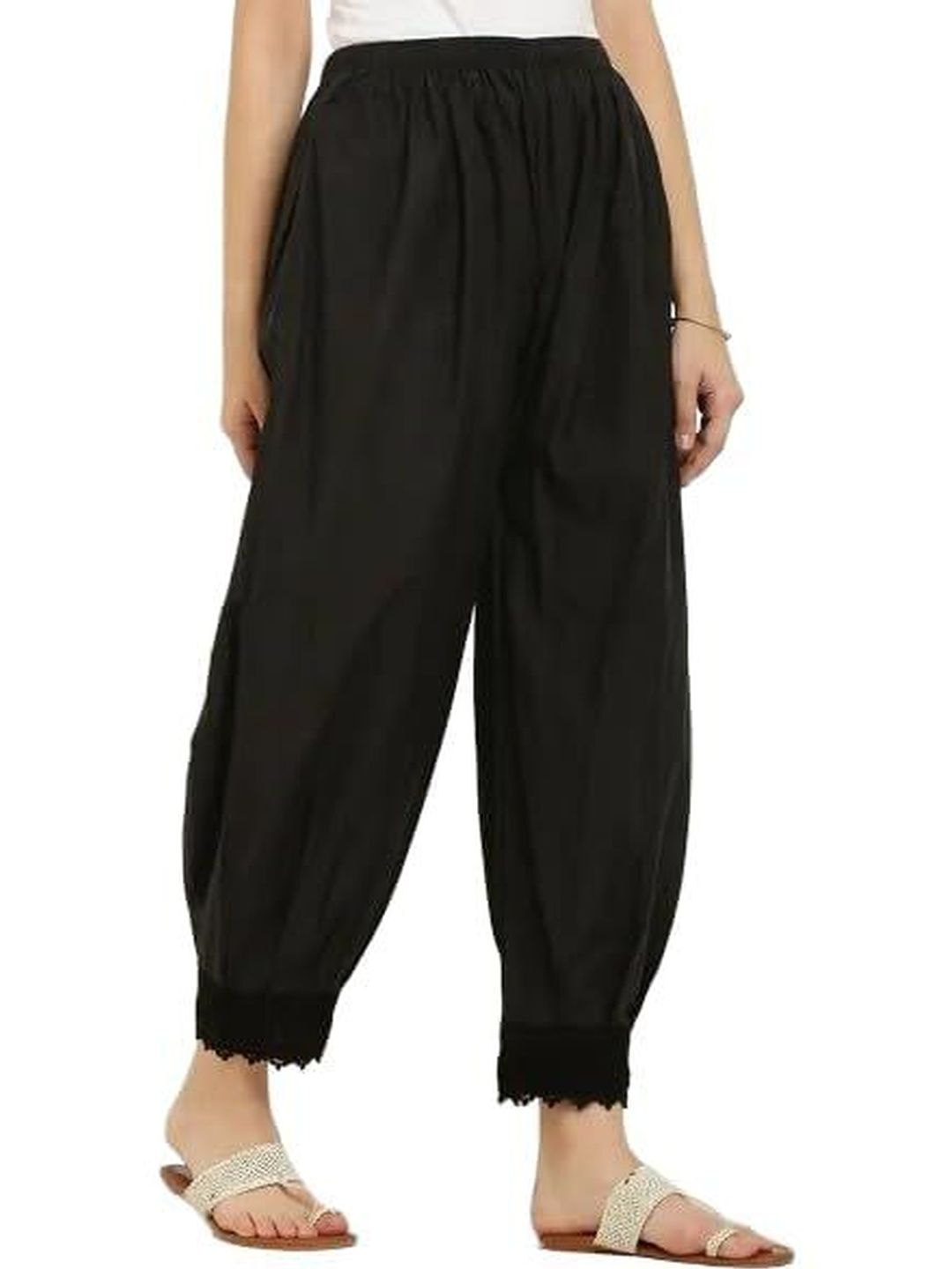 KGFONECLOTH Women Embroidered Lace Palazzos-picture-15