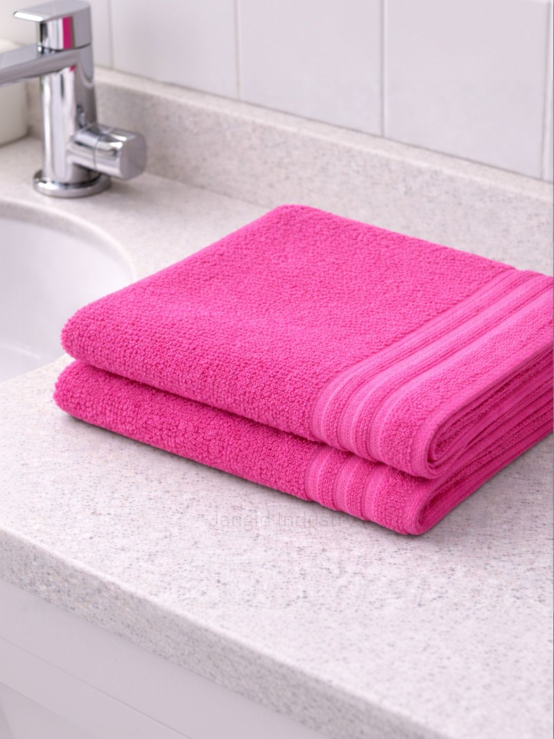 JANGID INDUSTRYS Pink 1 Terry Cotton 350 GSM Bath Towel-image-7