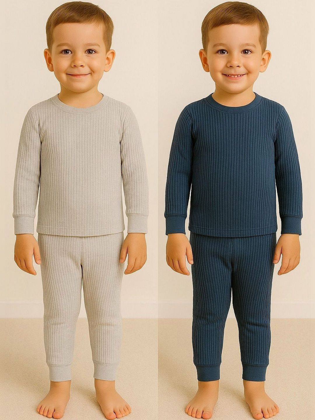 PARYAG Boys Pack Of 2 Round Neck Thermal Set-picture-40