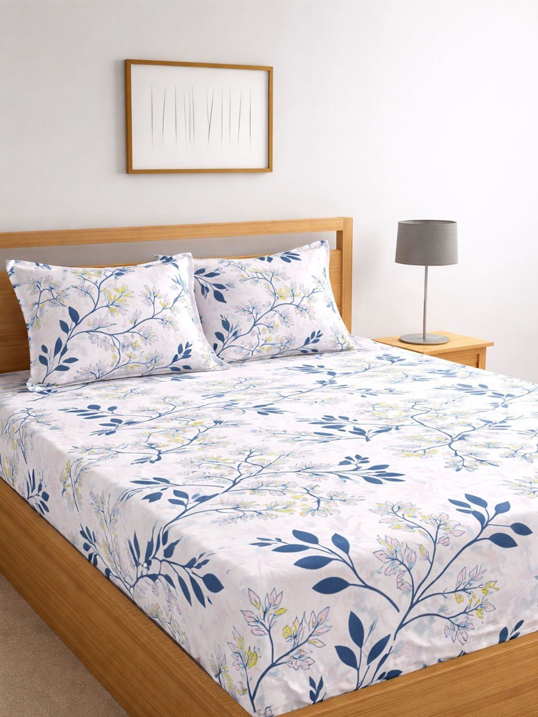 Signature Multicoloured Floral 210 TC Bedsheet with 2 Pillow Covers-image-15
