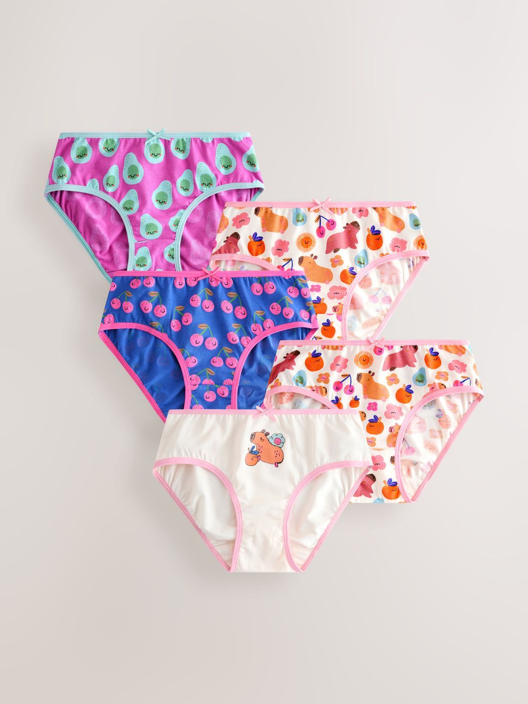NEXT Girls Pack of 5 Printed Seamless Basic Briefs-picture-13