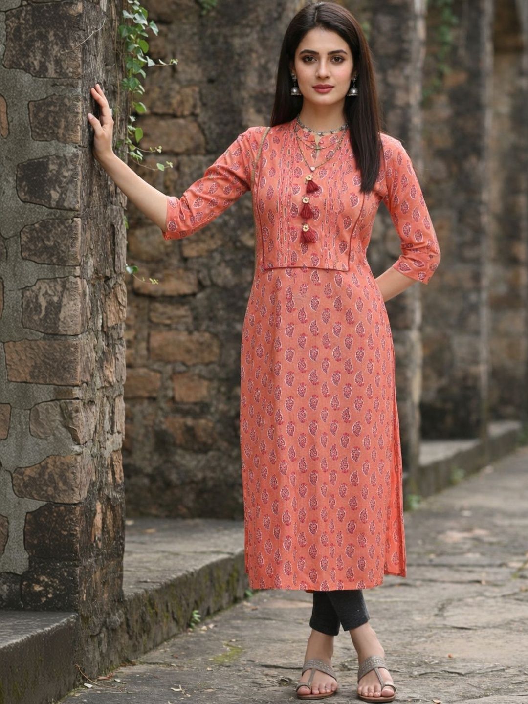 KALINI Floral Printed Pure Cotton Blend Kurti-picture-28