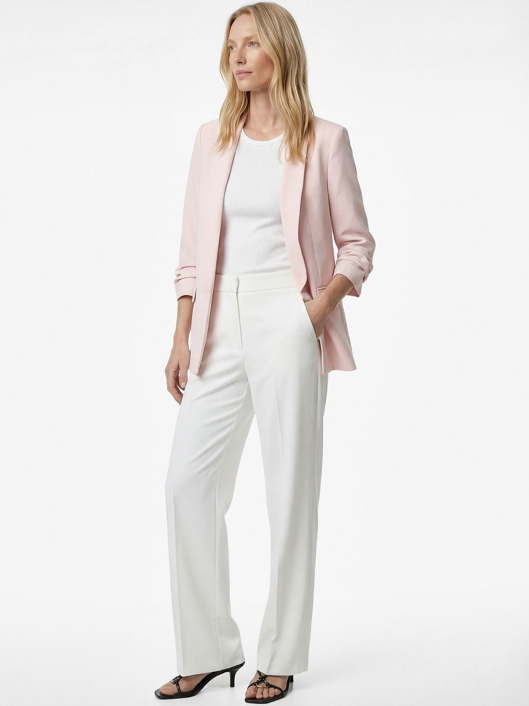 Koton Notched Lapel Single-Breasted Blazers-picture-9