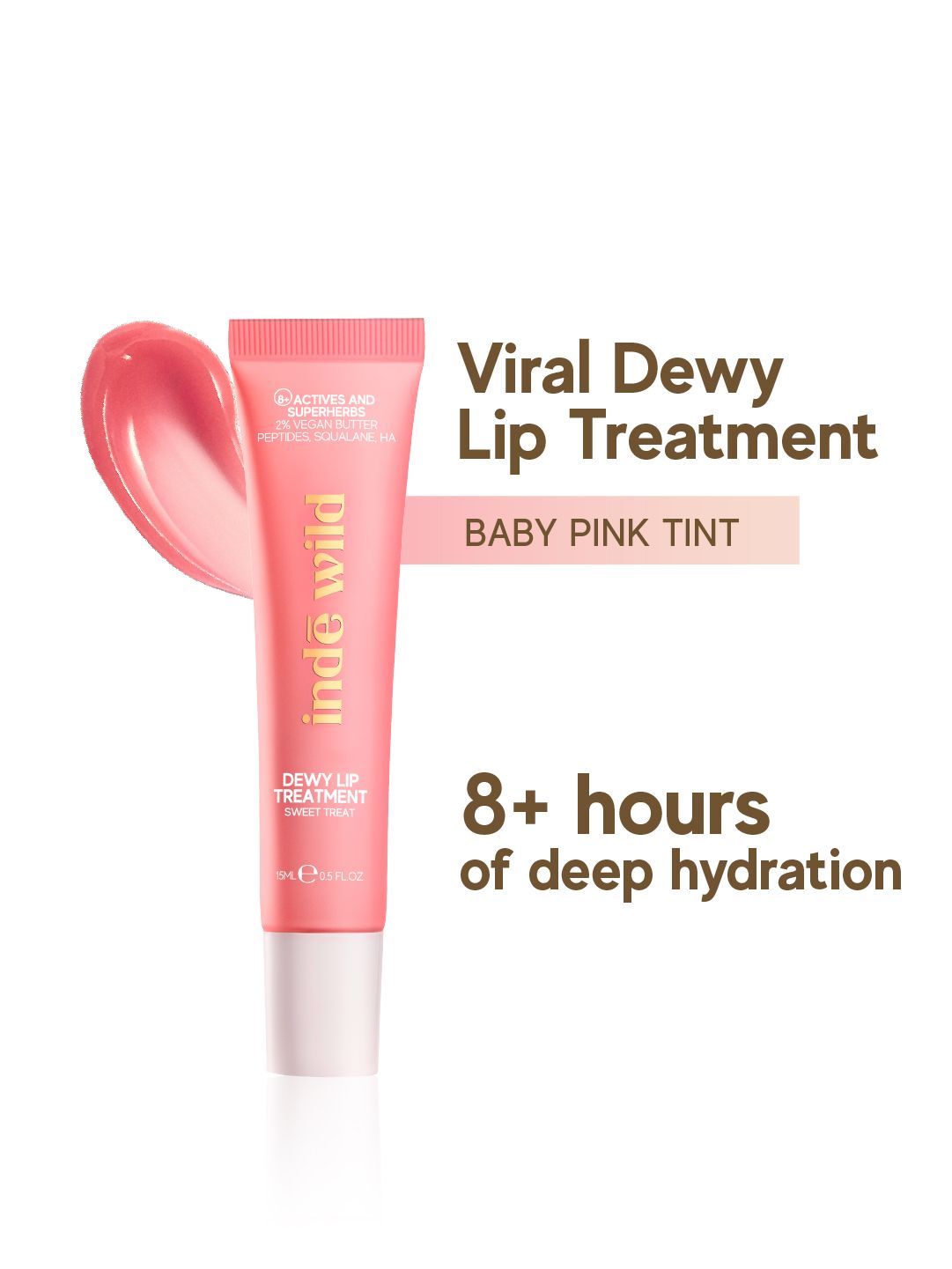 inde wild Dewy Lip Treatment with Lotus Flower & Peptides 15 ml - Sweet Treat-image-36