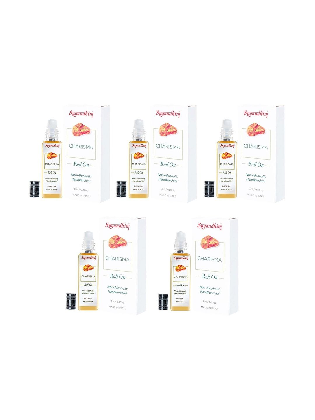 Sugandhim Set Of 5 Charisma Non Alcoholic Roll On - 8 ml Each-image-20