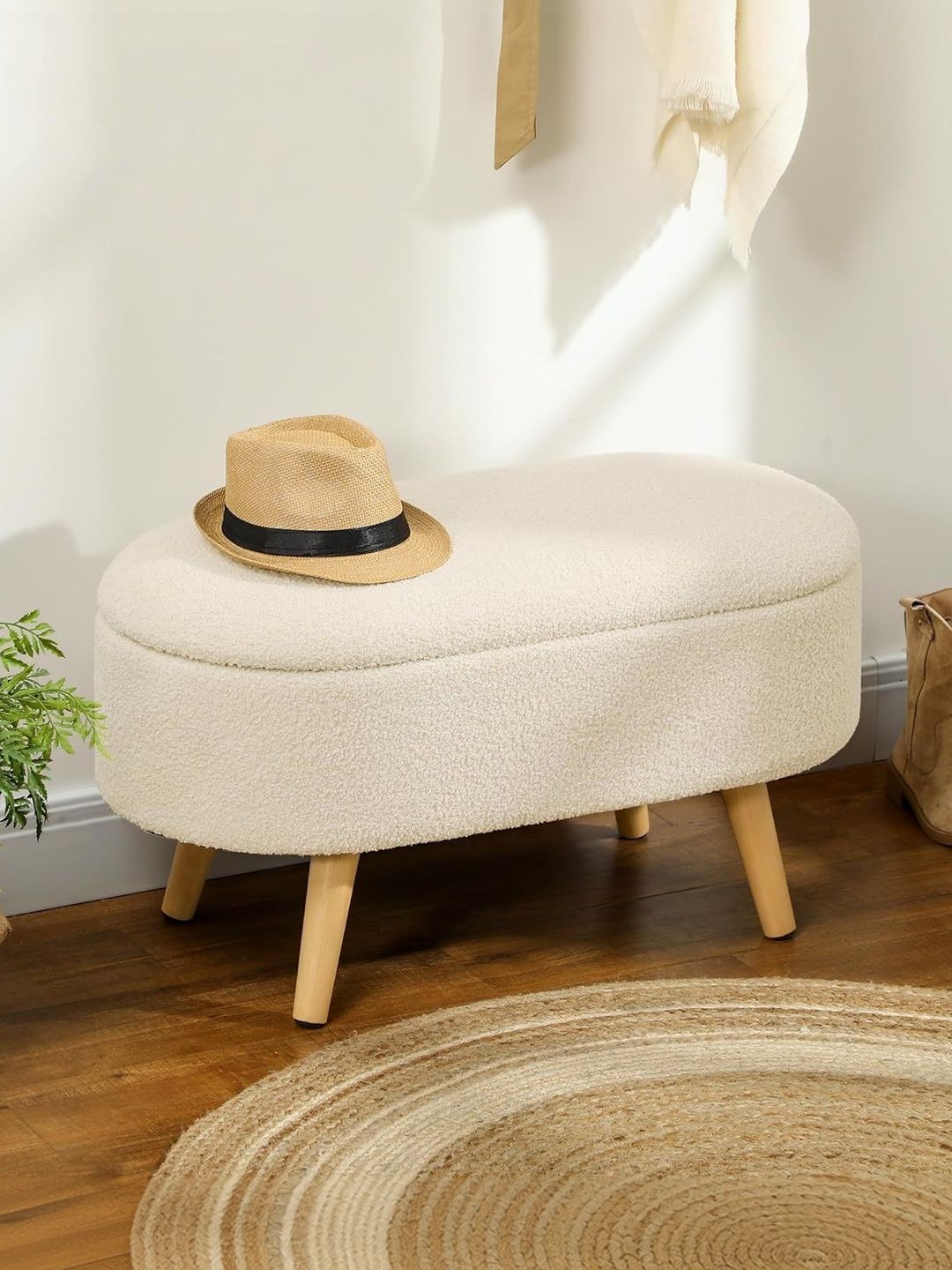 Shadowkart Beige Oval Ottomans-image-3