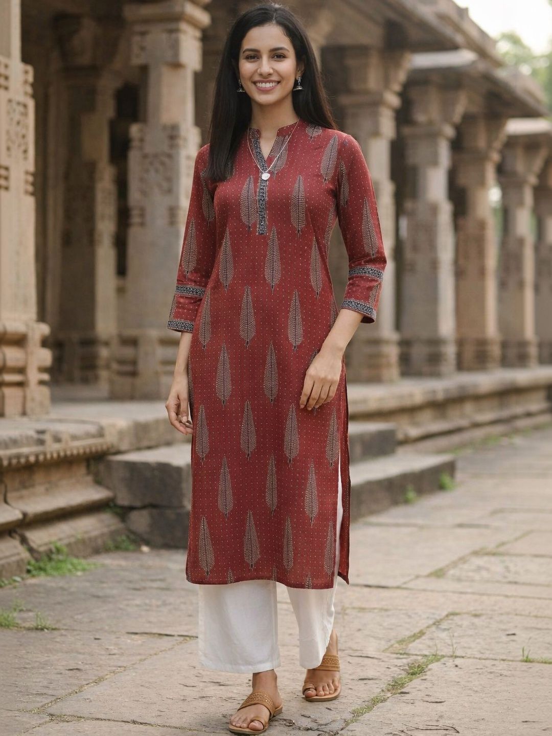 KALINI Floral Printed Pure Cotton Blend Kurti-picture-27