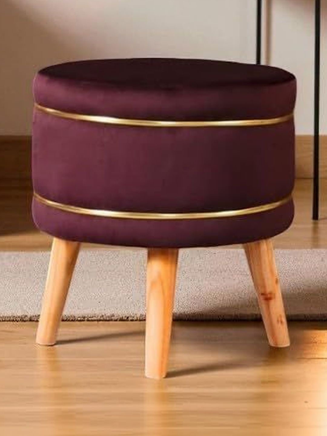 Shadowkart Brown Round Ottomans-image-3