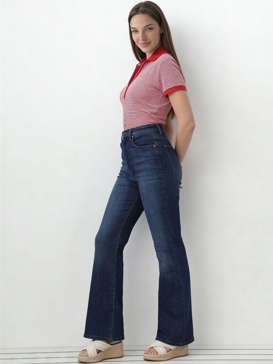 U.S. Polo Assn. Women Women Bootcut High-Rise Light Fade Stretchable Jeans-picture-31
