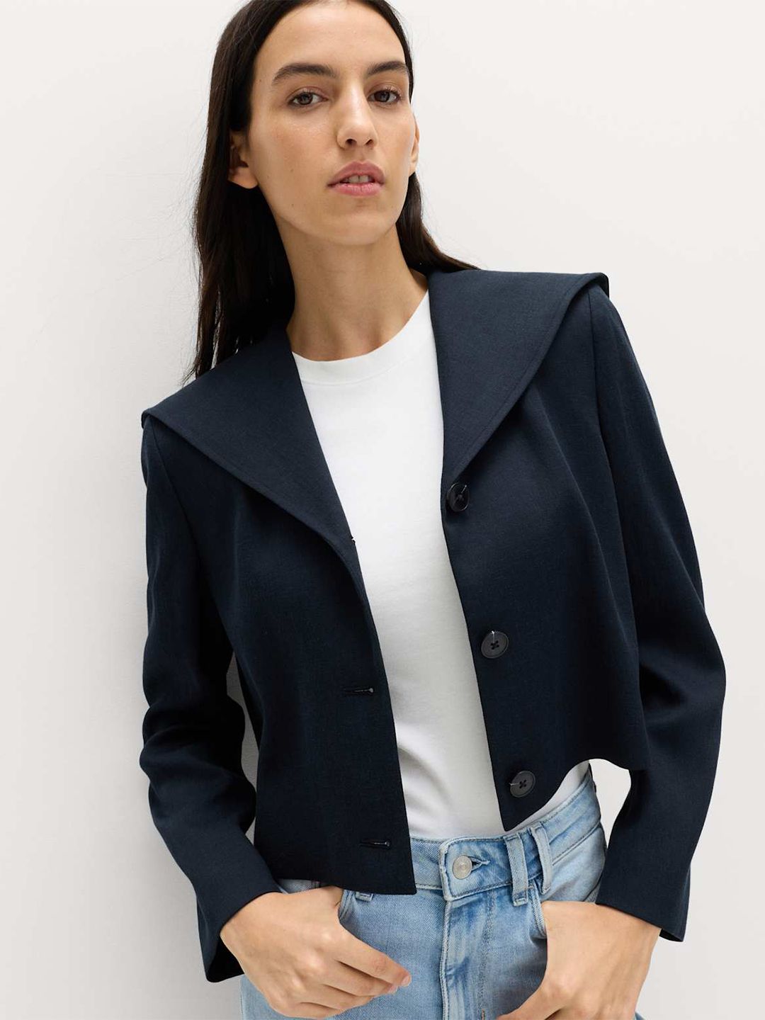 Marks & Spencer Collared Short Sailor Jacket with Linen-picture-32