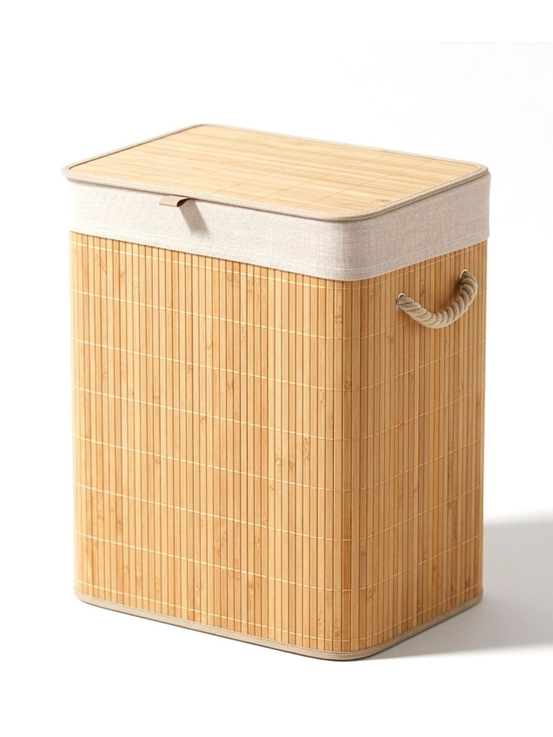 Ekhasa Brown & White Foldable Laundry Basket With Lid-60L-image-44