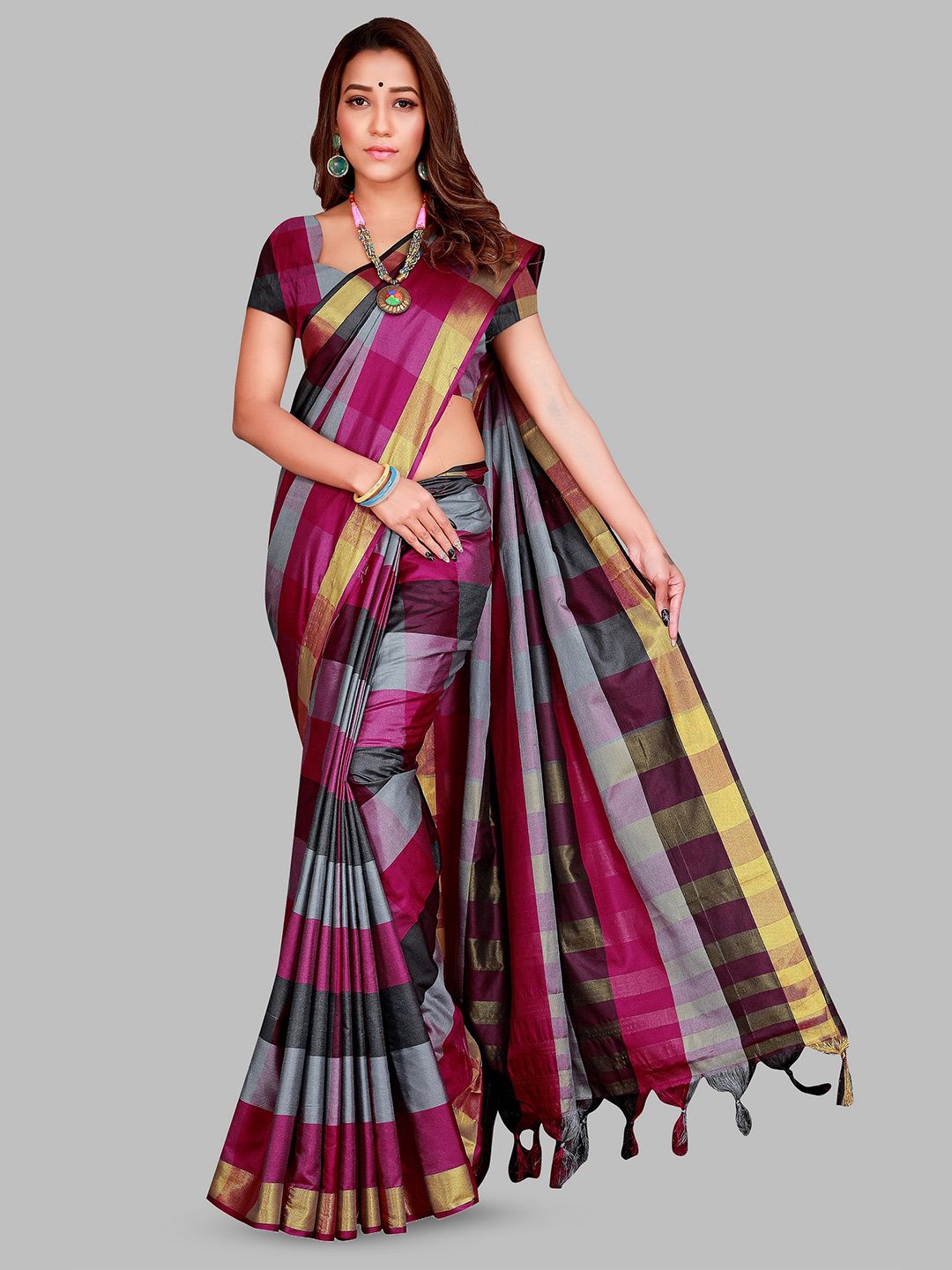 PRIYANSH CREATION New Cotton Silk Fabric Women's Sarees-picture-23