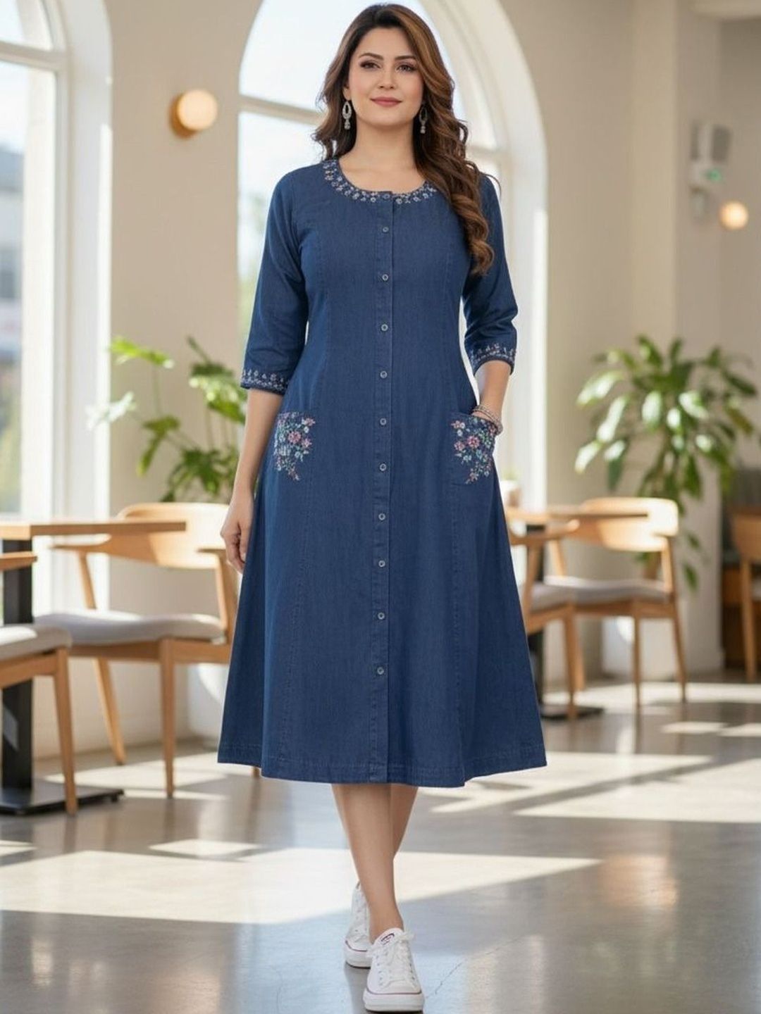 Garbista Embroidered Denim Kurti-picture-50