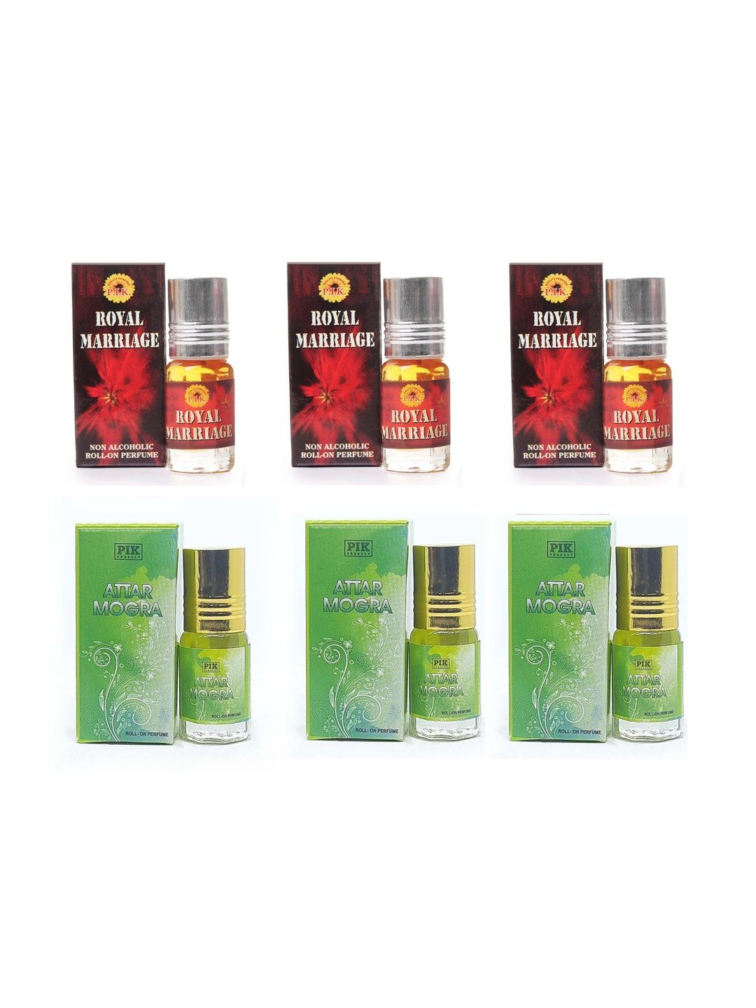 Pik Product Set Of 6 Royal Marriage & Attar Mogra Alcohol Free Roll On Attar - 3 ml Each-picture-48
