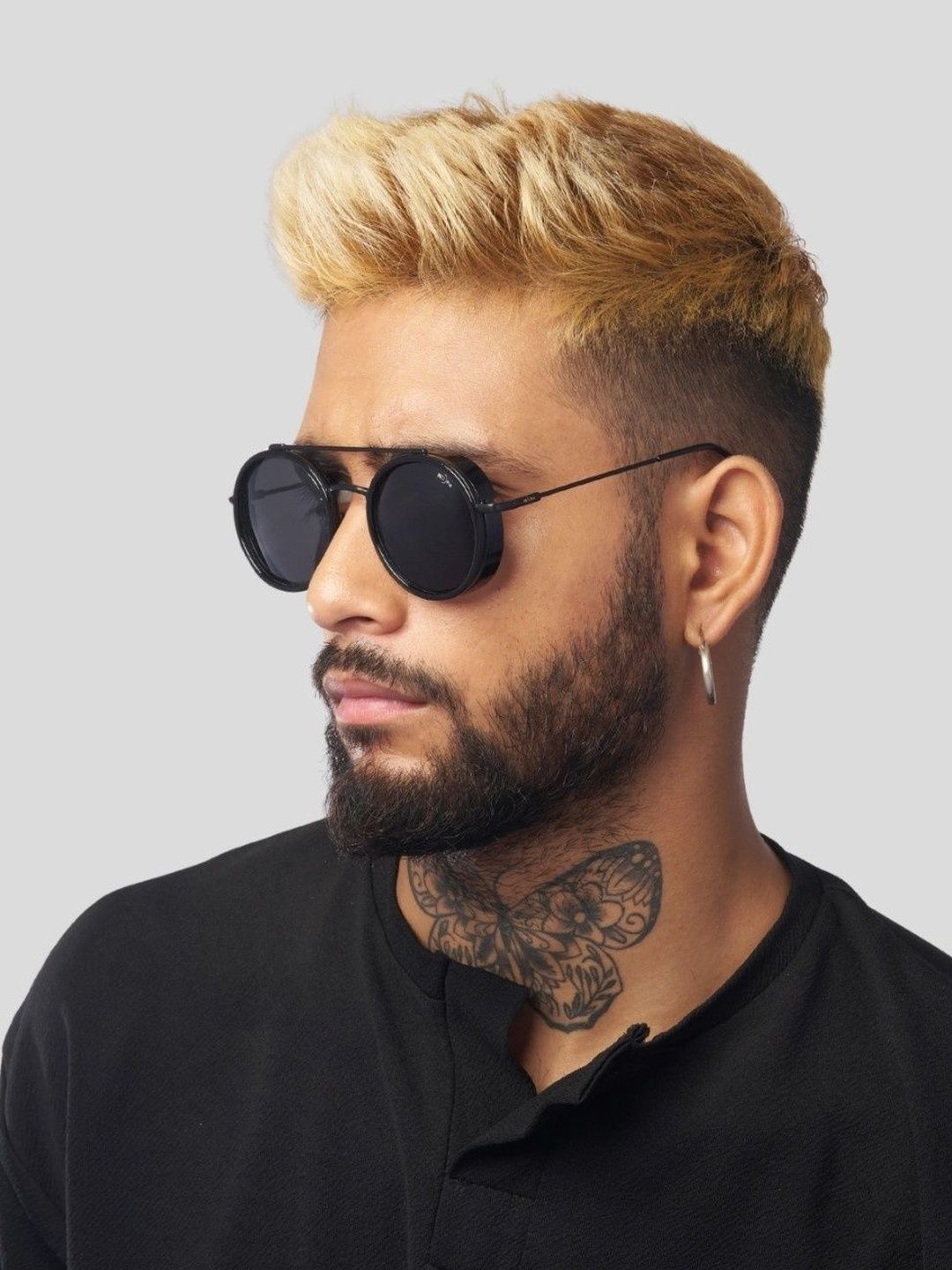 MoonX Men Black Lens & Black Round Sunglasses with-picture-56