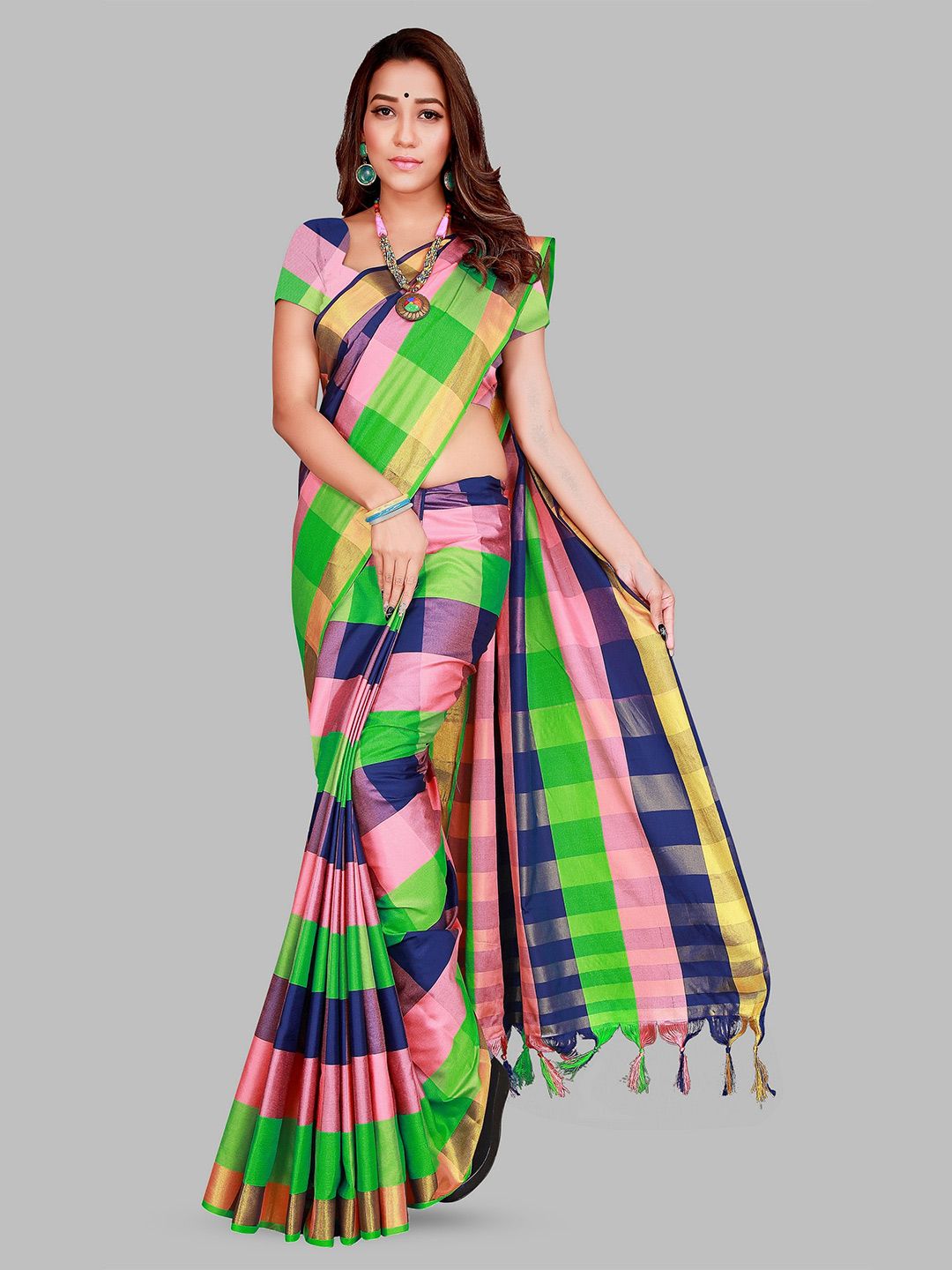 PRIYANSH CREATION New Cotton Silk Fabric Women's Sarees-picture-21