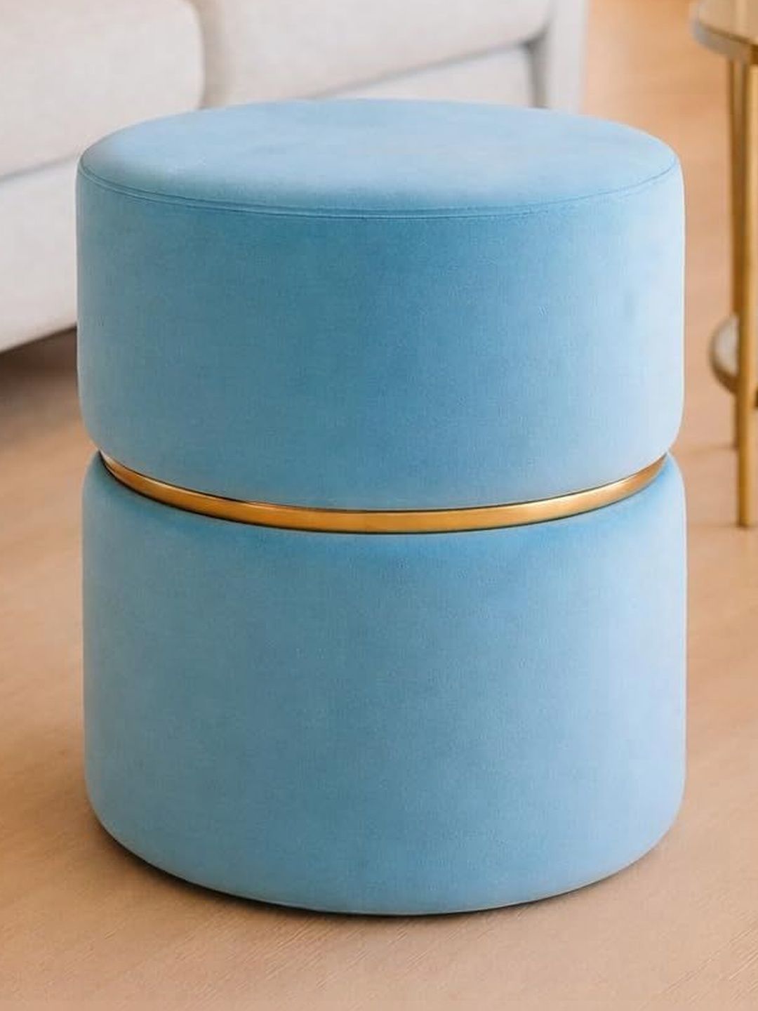Shadowkart Turquoise Blue Round Ottomans-picture-27