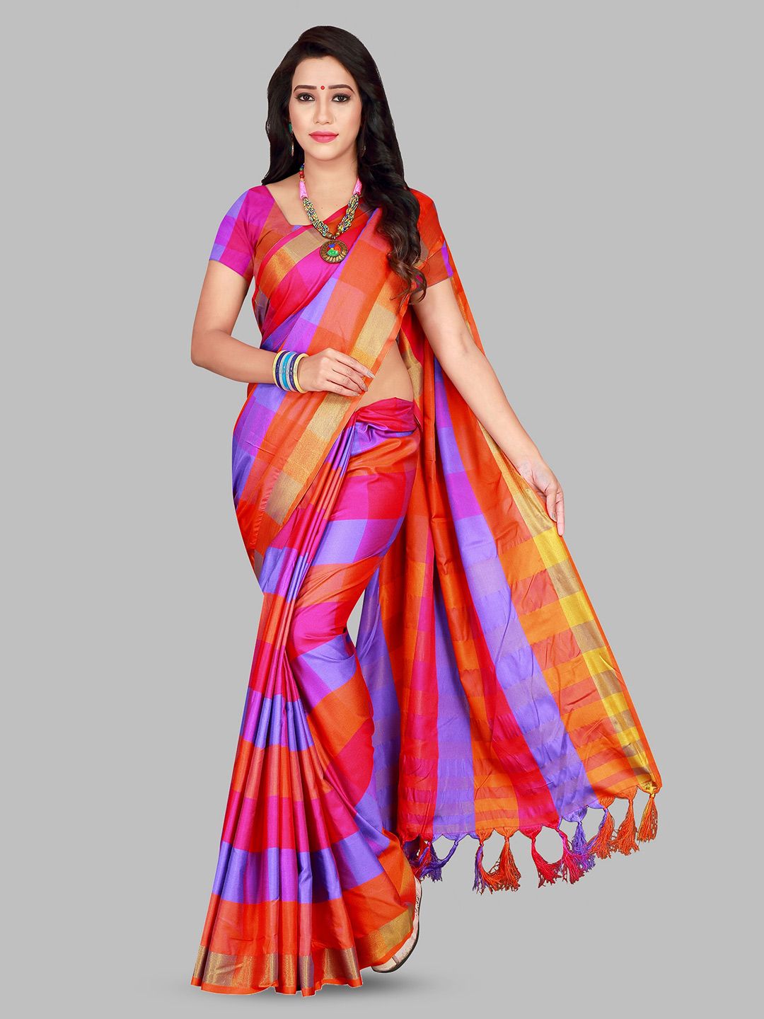 PRIYANSH CREATION New Cotton Silk Fabric Women's Sarees-picture-13