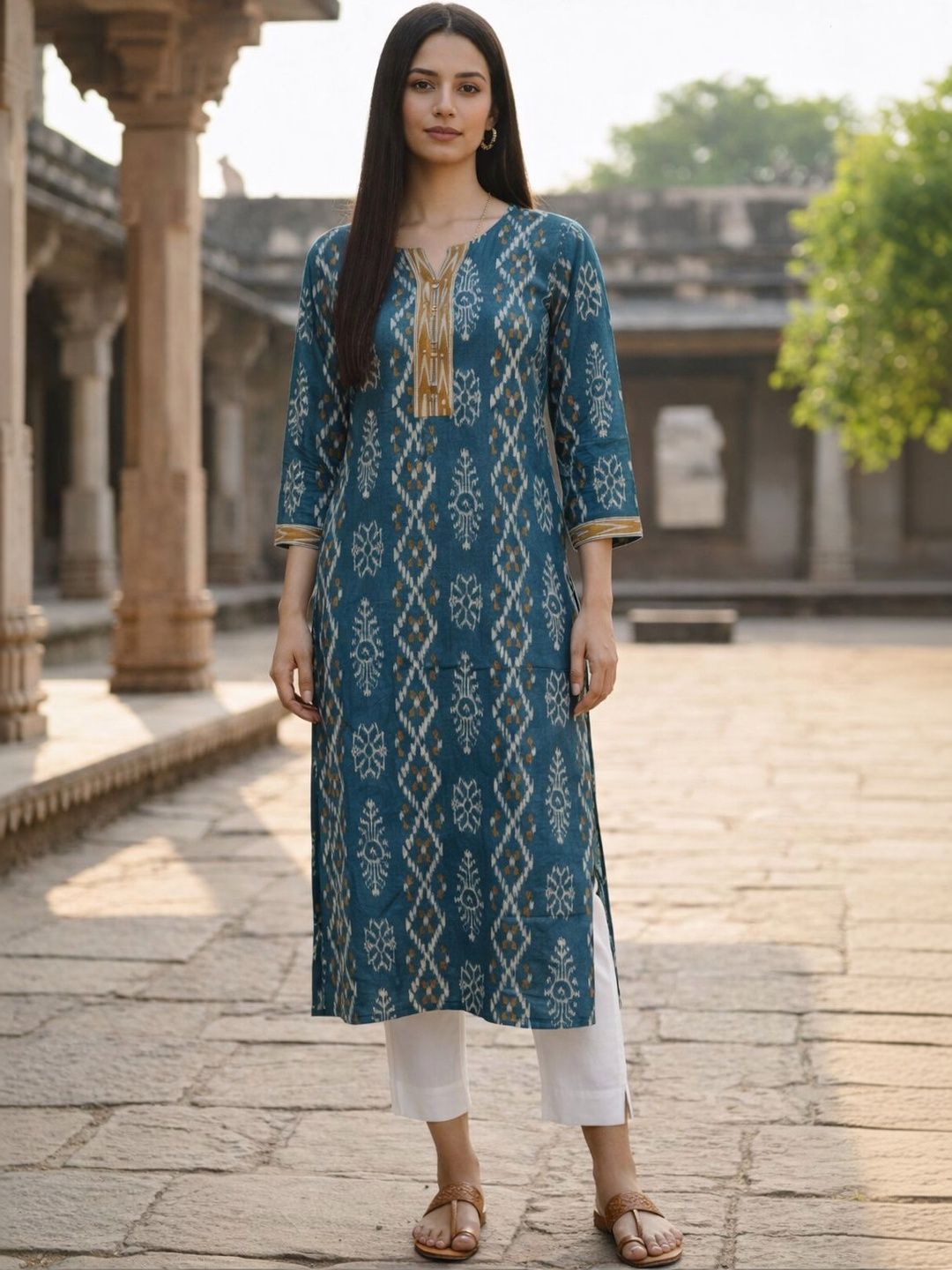 KALINI Floral Printed Pure Cotton Blend Kurti-picture-32