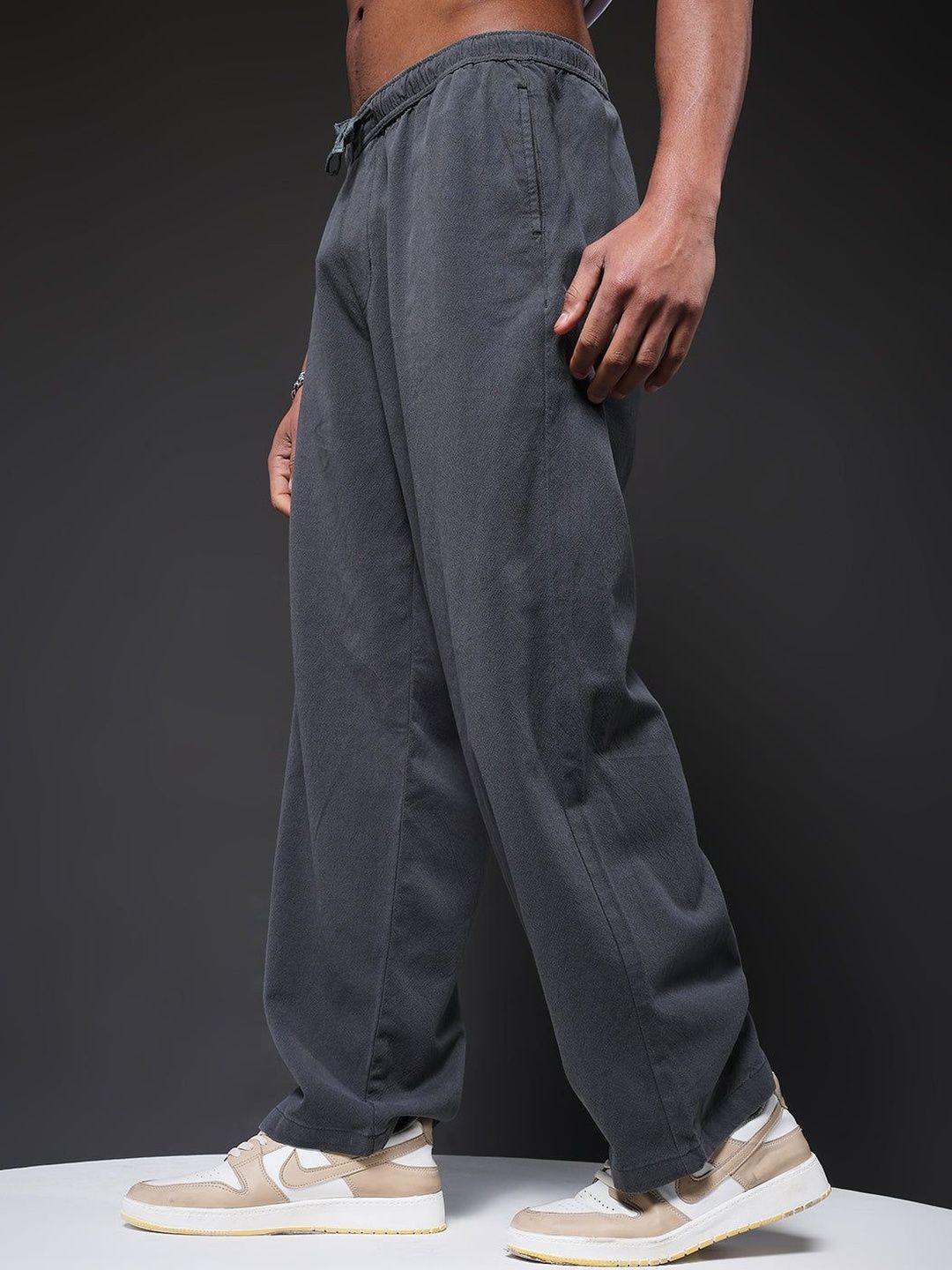 PRONK Cotton Mid-Rise Straight Lounge Pants-image-48