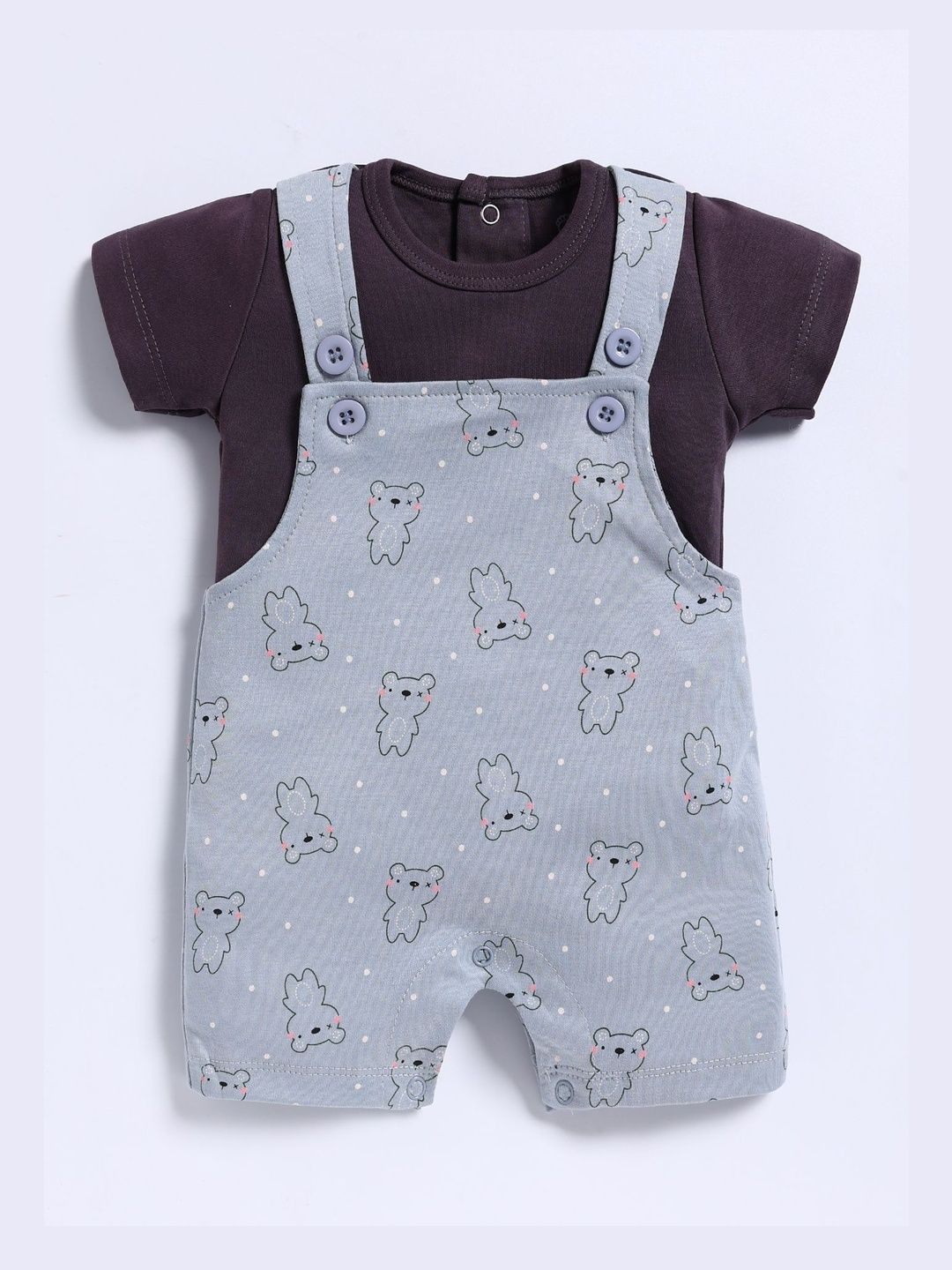 BABY GO Boys Boys Printed Cotton Straight Leg Short Dungarees-picture-18