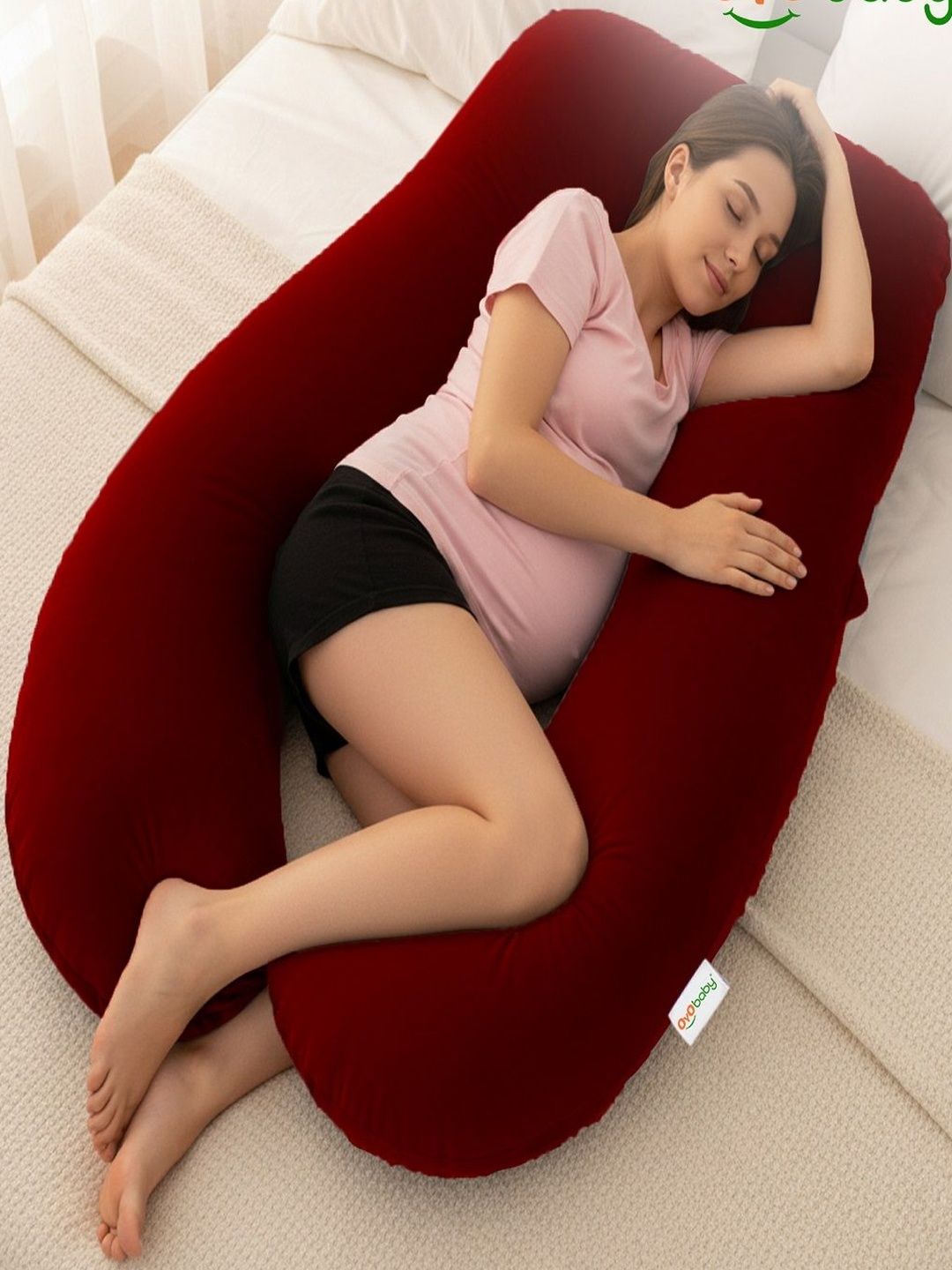 OyO Baby Maroon Fibre Filled Faux Velvet Ultra Soft Maternity Pillow-picture-22