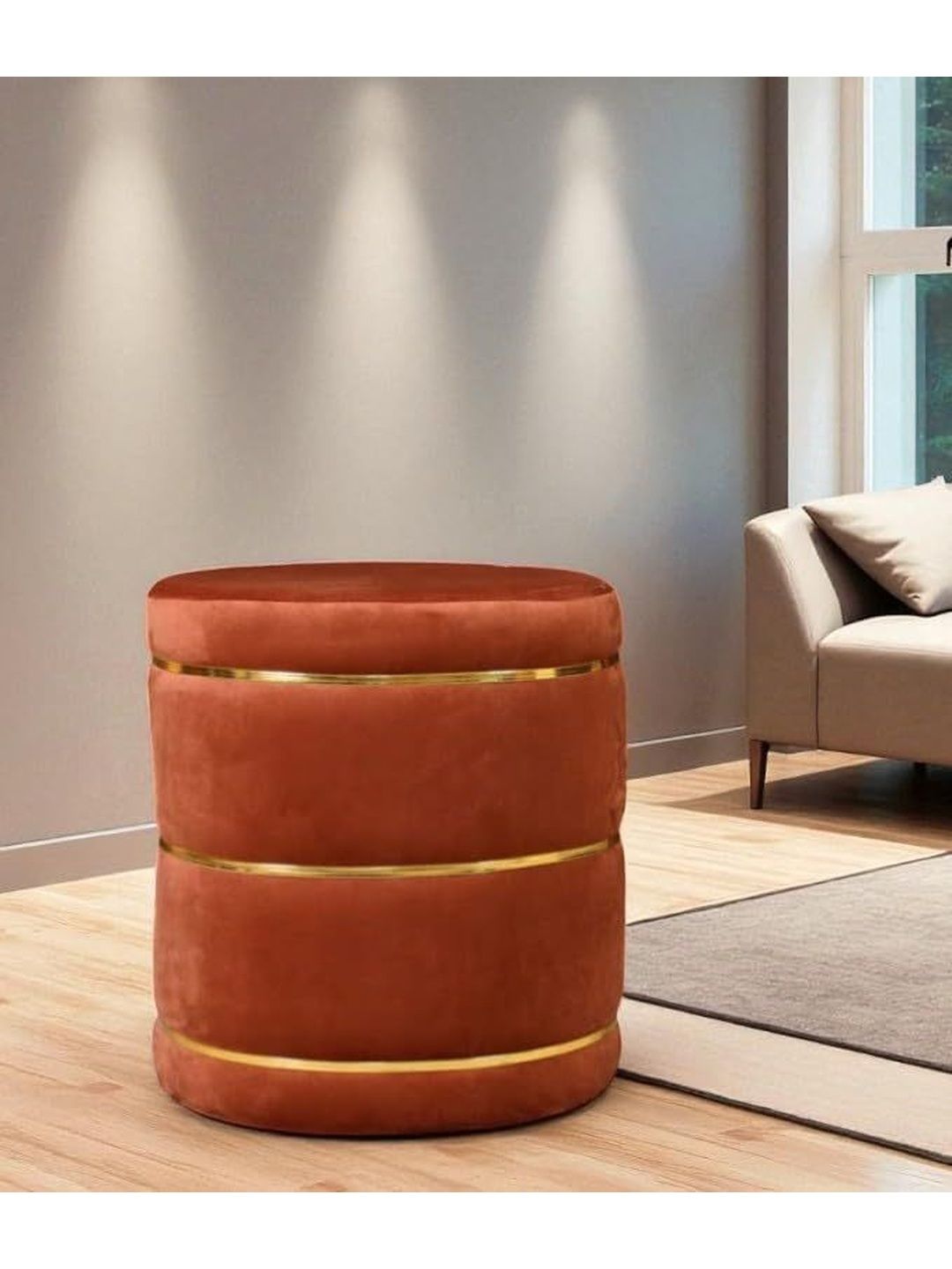 Shadowkart Brown Round Ottomans-image-35