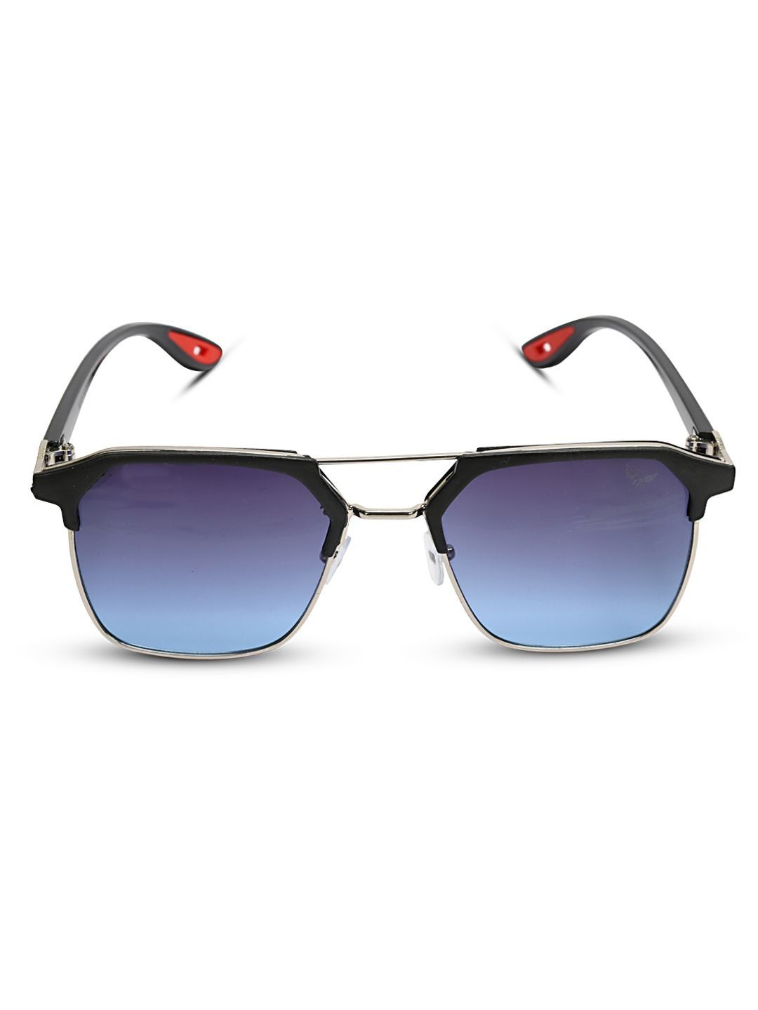 David Martin Men Blue Lens & Silver-Toned Square Sunglasses with-image-18
