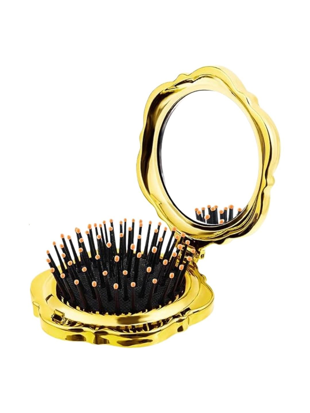 SCARLET LINE Yellow & Black Round Glass Makeup 2-in-1 Table Top Mirror-picture-55