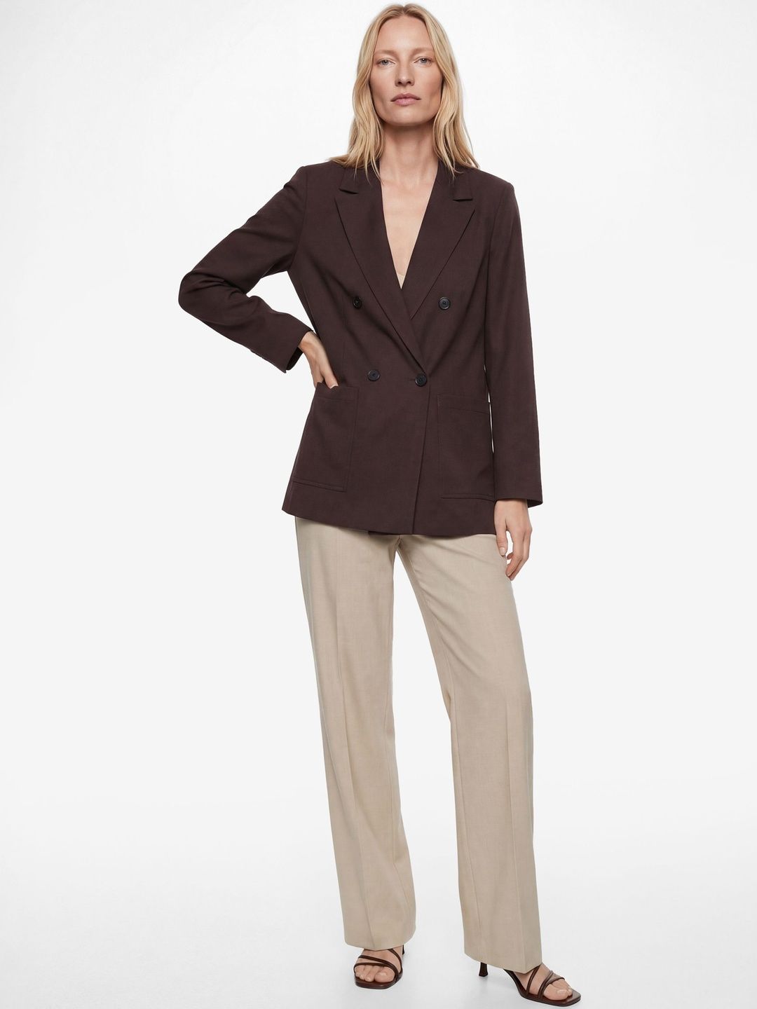 Koton Notched Lapel Single-Breasted Blazers-picture-21
