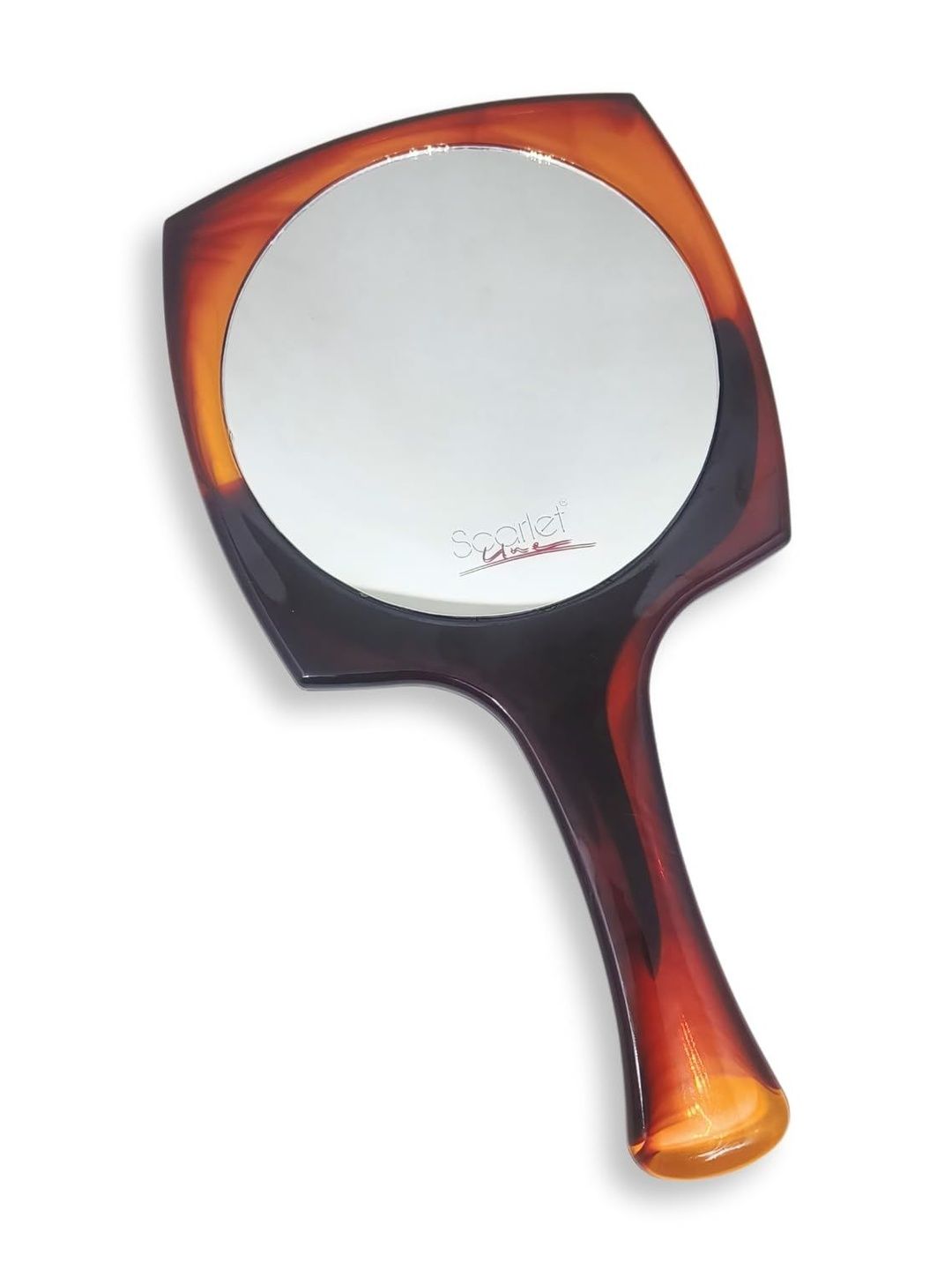 SCARLET LINE Brown & White Round Glass Makeup Table Top Mirror-image-13