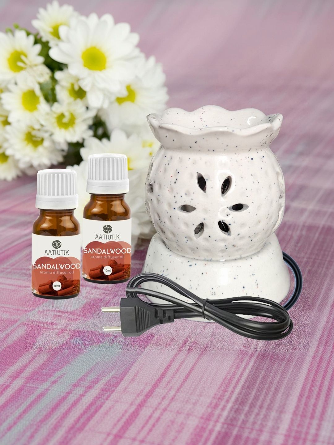 Aatiutik 2-Pcs White Aroma Oil With Electric Cup Diffuser 10ml-picture-42