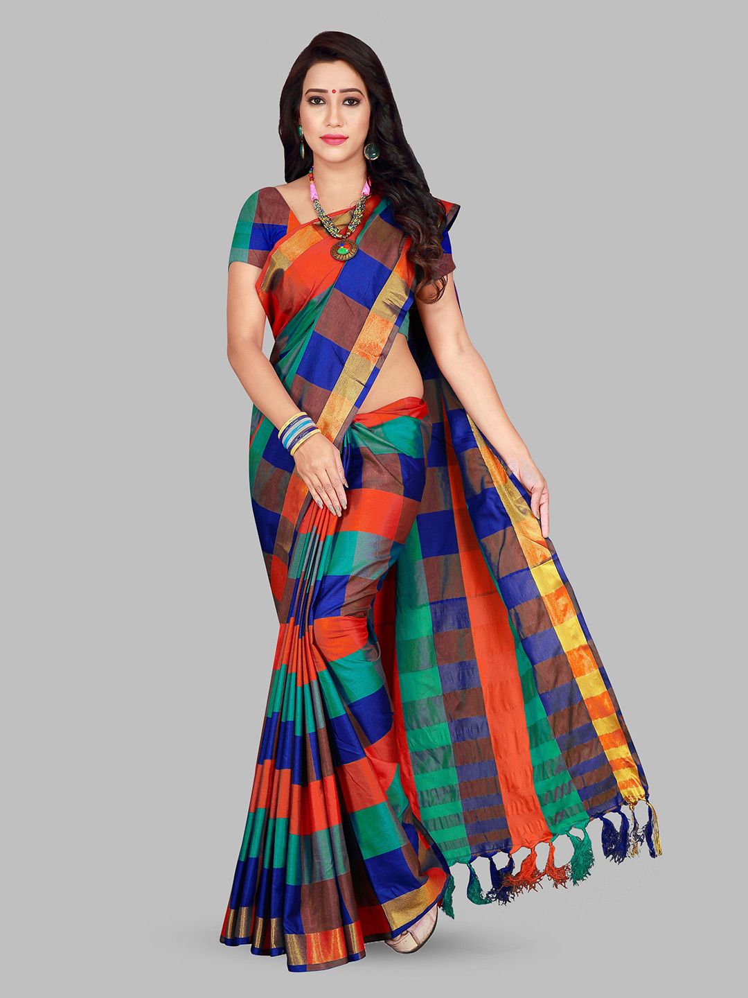 PRIYANSH CREATION New Cotton Silk Fabric Women's Sarees-picture-20